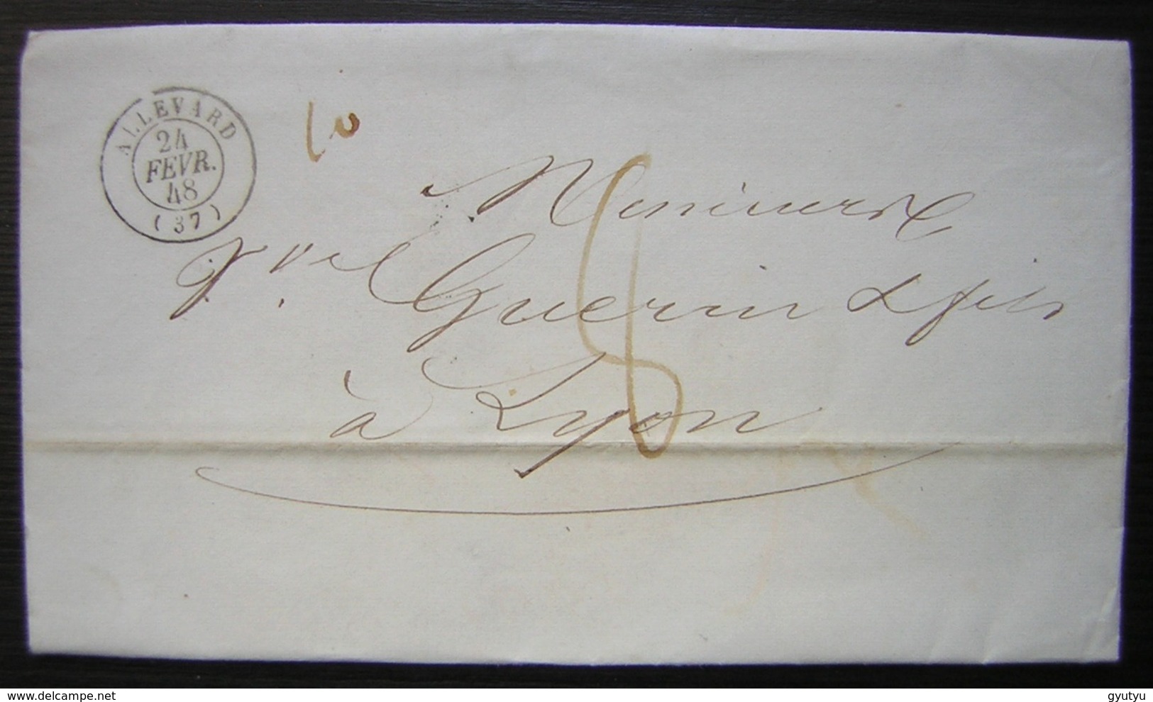 Allevard (Isère) 1848, Lettre Pour Lyon - 1801-1848: Précurseurs XIX