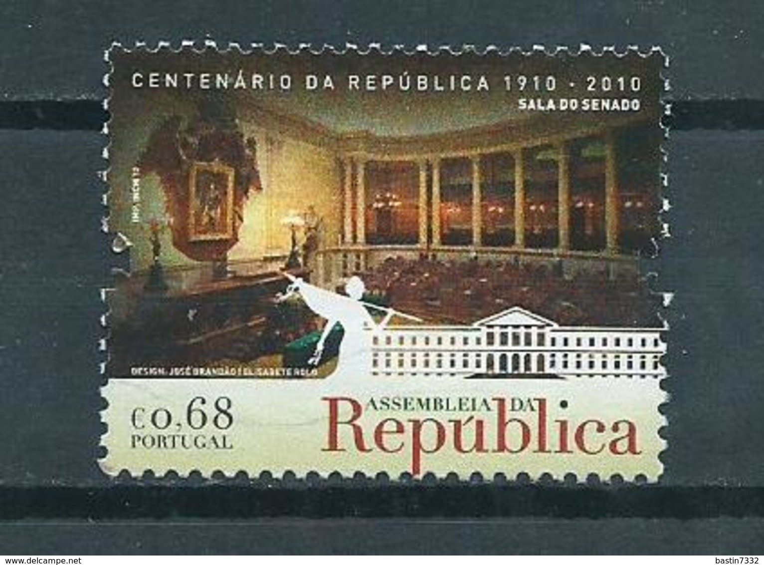 2010 Portugal Parliament Lissabon 0,68 EURO Used/gebruikt/oblitere - Gebruikt