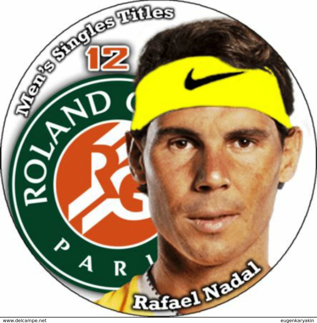 Pin Rafael Nadal Rolland Garros 12 Men's Singles Titles - Tenis