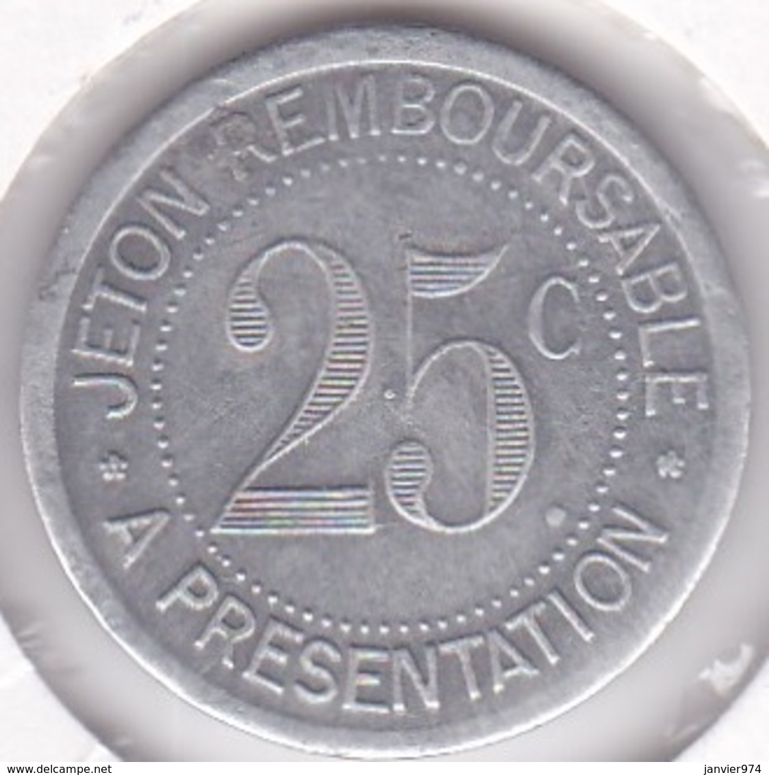 30. Gard. La Grand Combe. Société Grand' Combienne D'alimentation 25 Centimes, En Aluminium Rond - Monétaires / De Nécessité