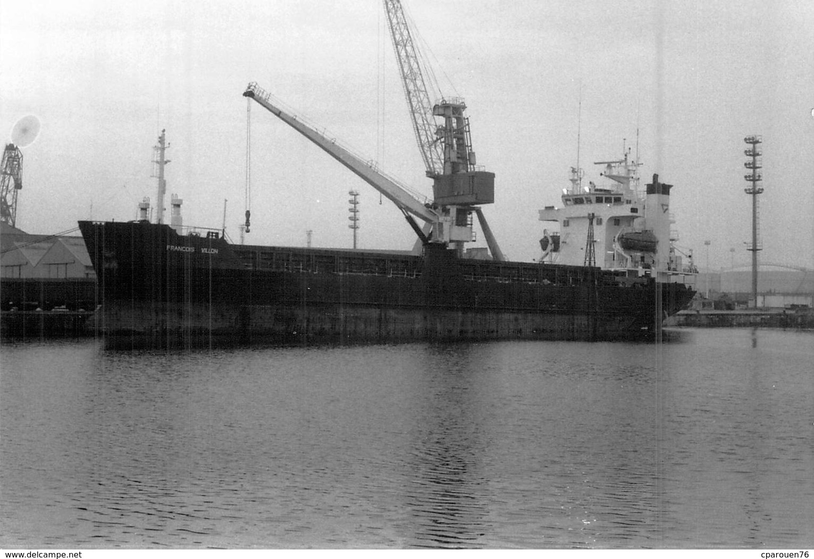 Photo Ancienne Bateau " François Villon " C.G.M 1979. EX " Germa Forest " Sté Finistérienne De Cabotage - Bateaux