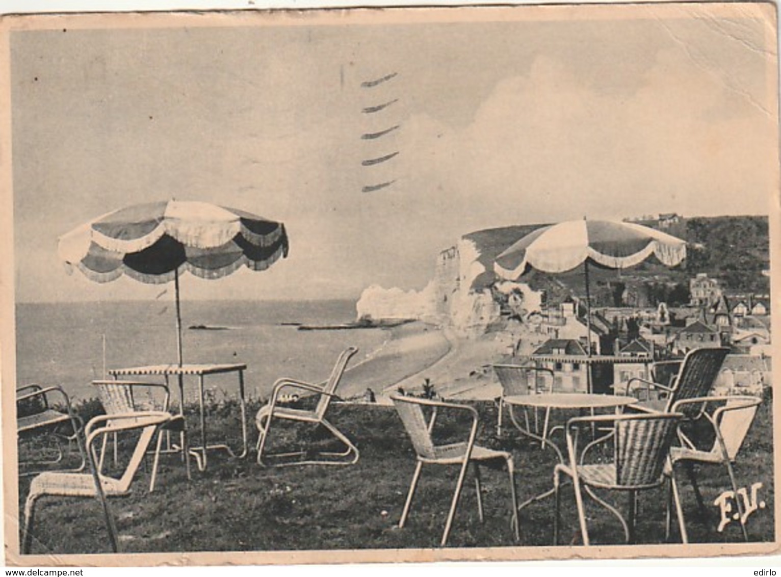 ***  76  ***  ETRETAT  La Plage Vue De Dormy House  Timbrée  1954 -- TTBE - Etretat