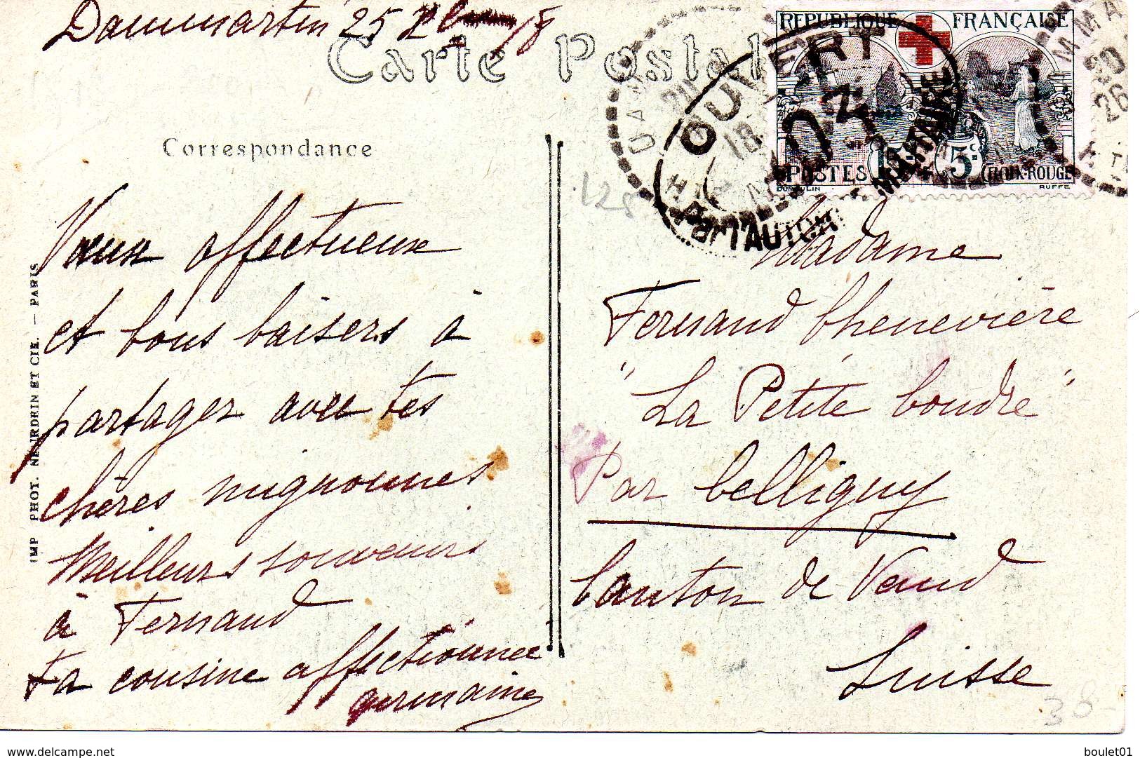 N° 156 Seul Sur C.P Pour La Suisse Avec Tampon "ouvert Par L'autorité Militaire Voir Scan Et Description - 1877-1920: Periodo Semi Moderno