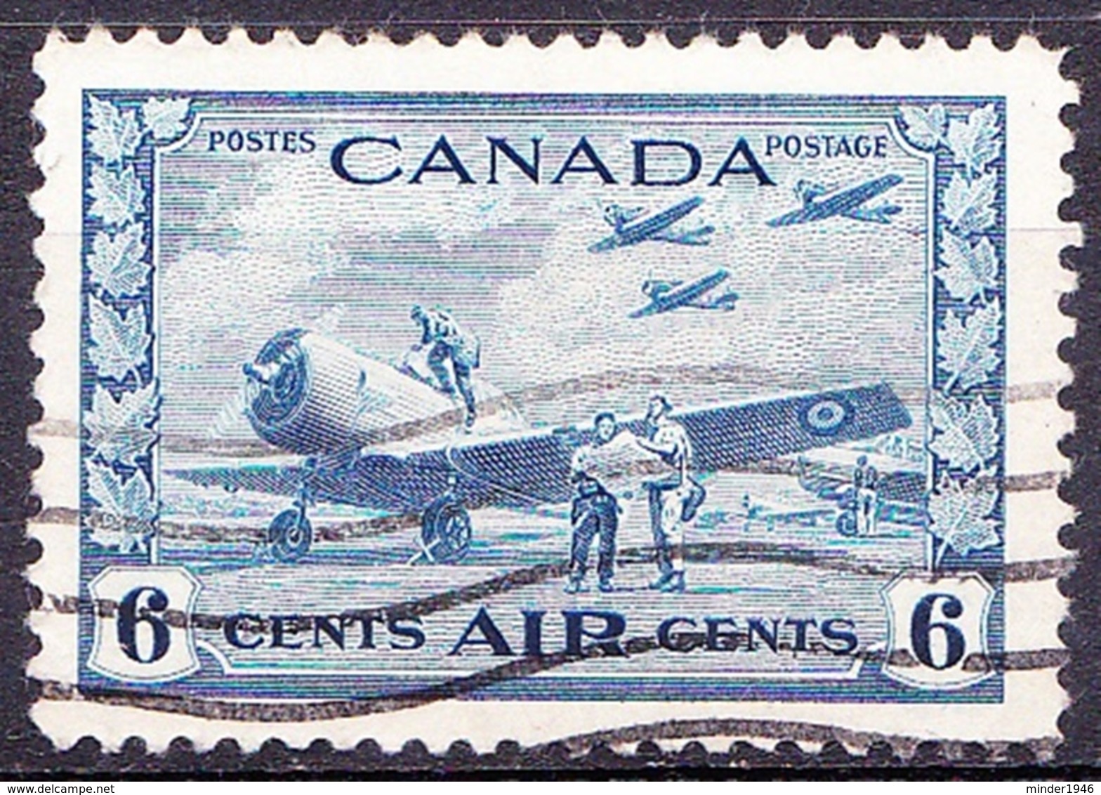 CANADA 1942 KGVI 6c Blue SG399 Used - Used Stamps