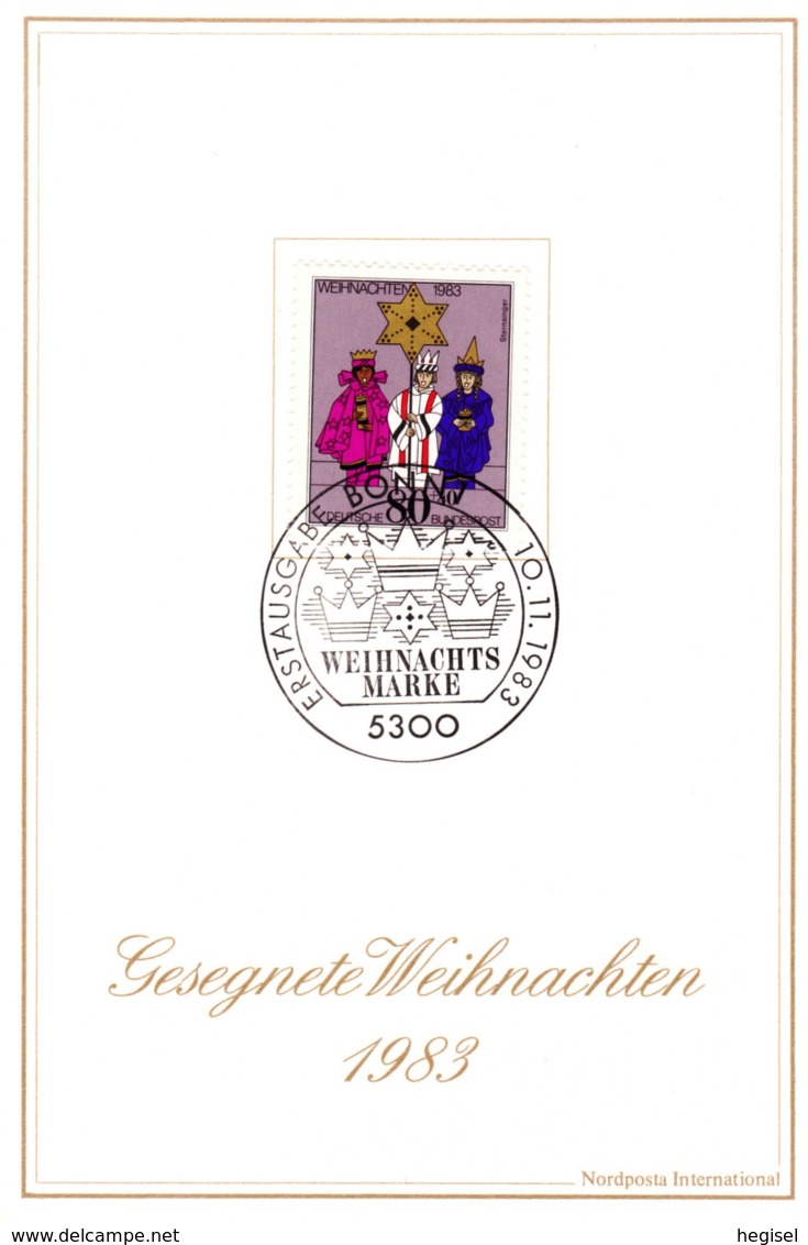 1983, Deutschland, "Weihnachten 1983", SST., FDC Bonn - Weihnachten