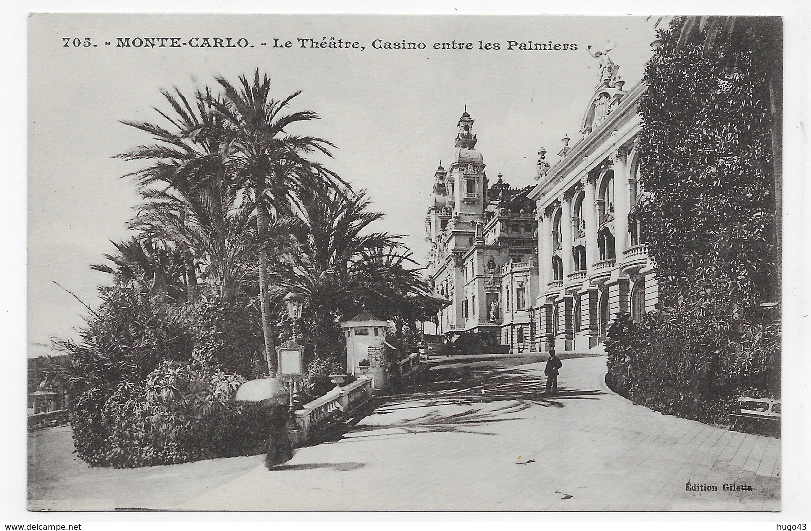 MONTE CARLO - N° 703 - LE THEATRE - CASINO ENTRE LES PALMIERS - CPA NON VOYAGEE - Operahuis & Theater