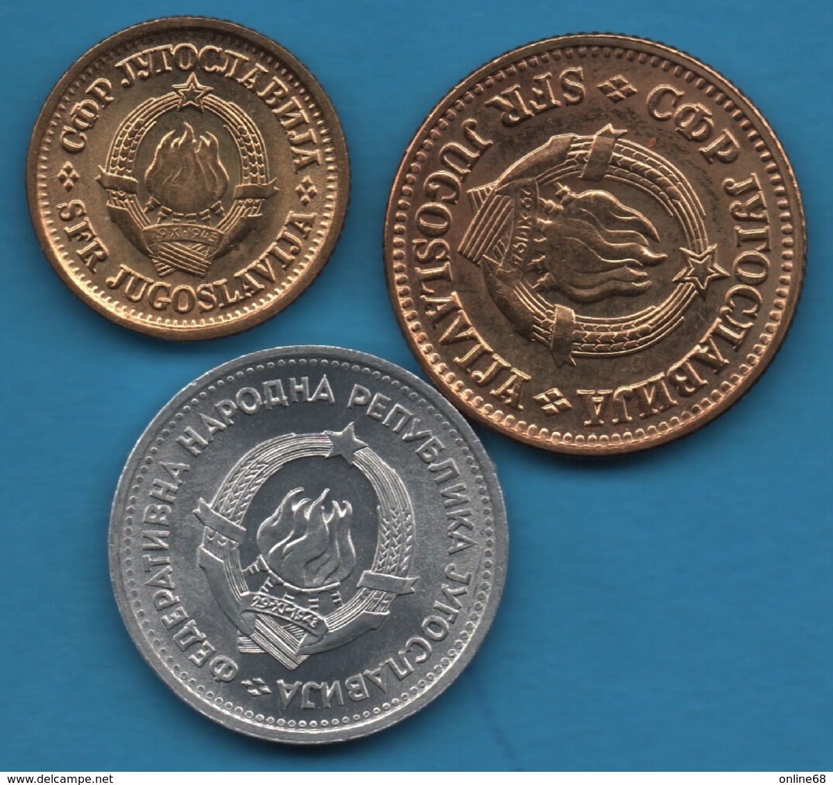 YUGOSLAVIA COINS LOT 3 MONNAIES: 5 + 10 PARA 1980 / 1 DINAR 1953 - Jugoslawien