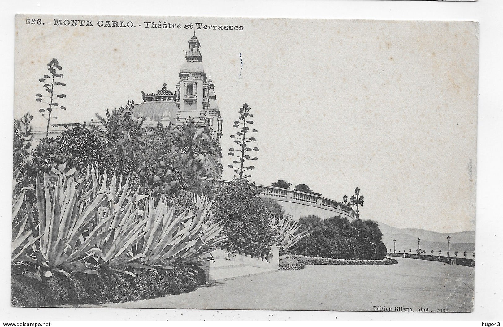 MONTE CARLO - N° 836 - THEATRE ET TERRASSES - CPA PRECURSEUR NON VOYAGEE - Opera House & Theather