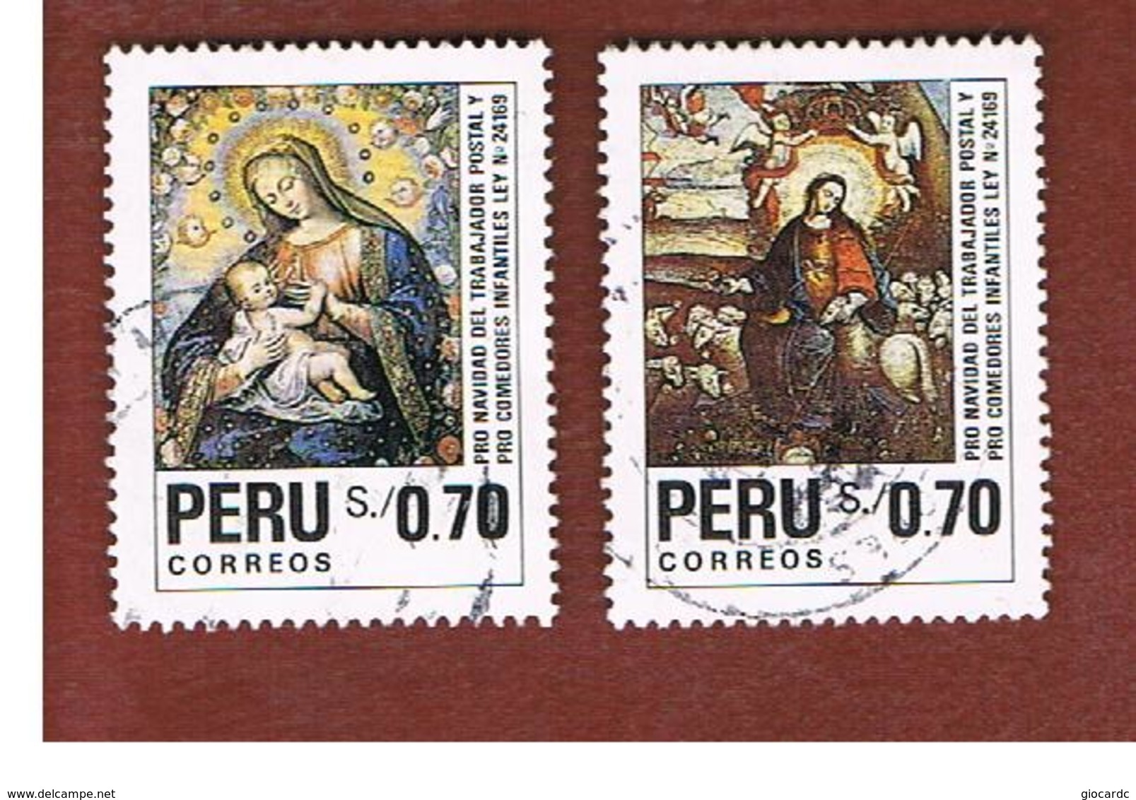 PERU' -  SG 1764.1765 -    1991   CHRISTMAS: COMPLET SET OF 2    - USED° - Perù