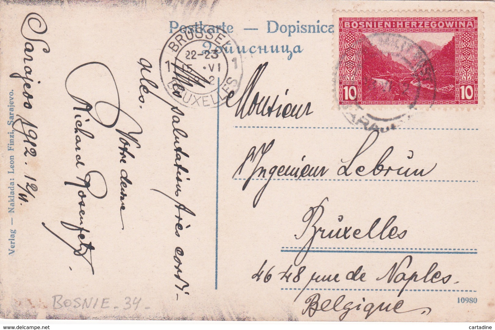 Bosnie - Sarajevo - Obst- Und Getreidemarkt - Timbre N° 34 - 1912 - Bosnie-Herzegovine