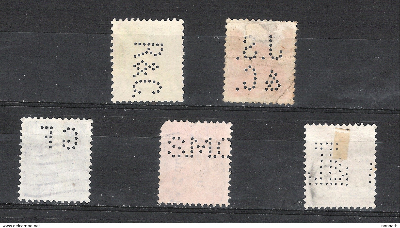 Perforés - Perfins - Lot De 5 Timbres Suisses - Perforés