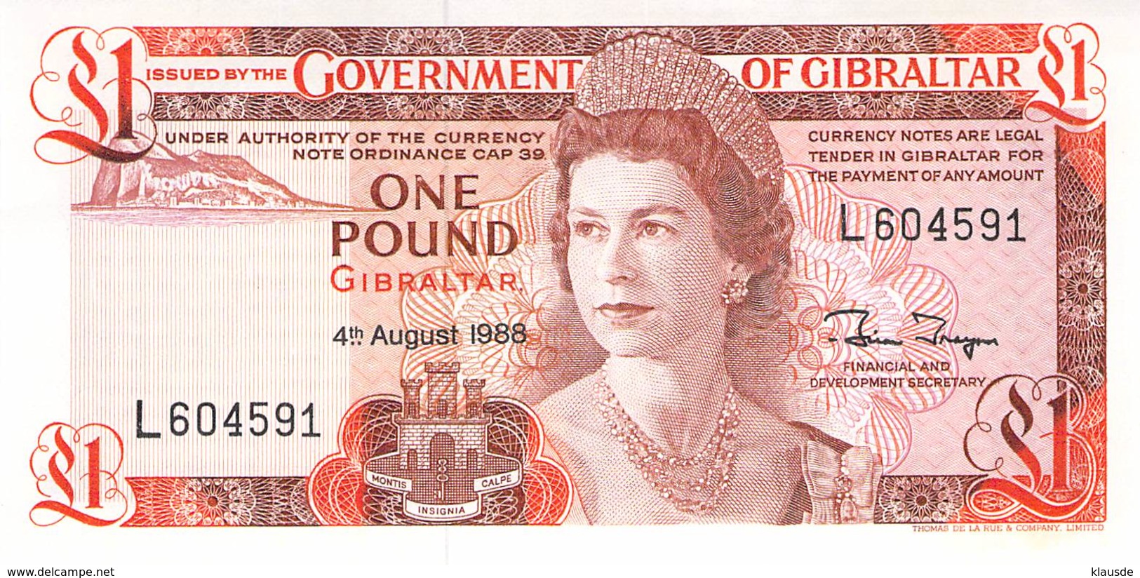 One Pound Gibraltar 1988 UNC - Gibilterra