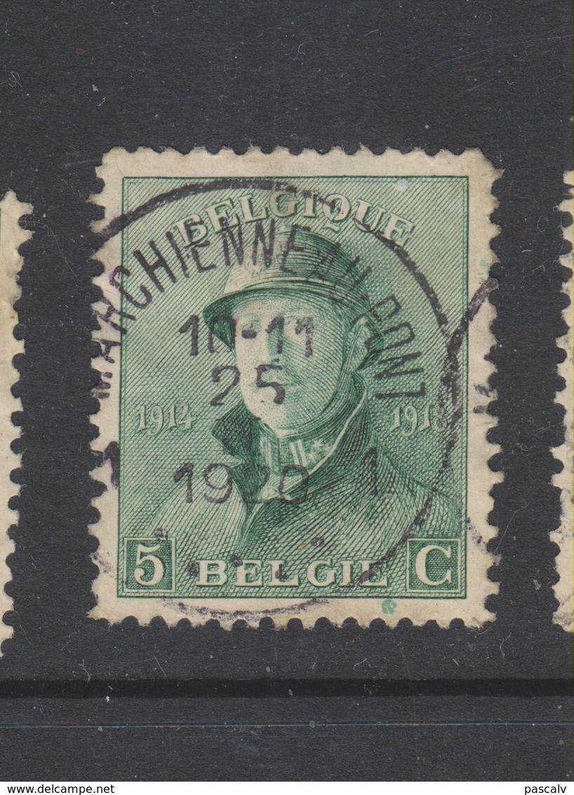 COB 167 Oblitération Centrale MARCHIENNE-AU-PONT 1 - 1919-1920 Roi Casqué