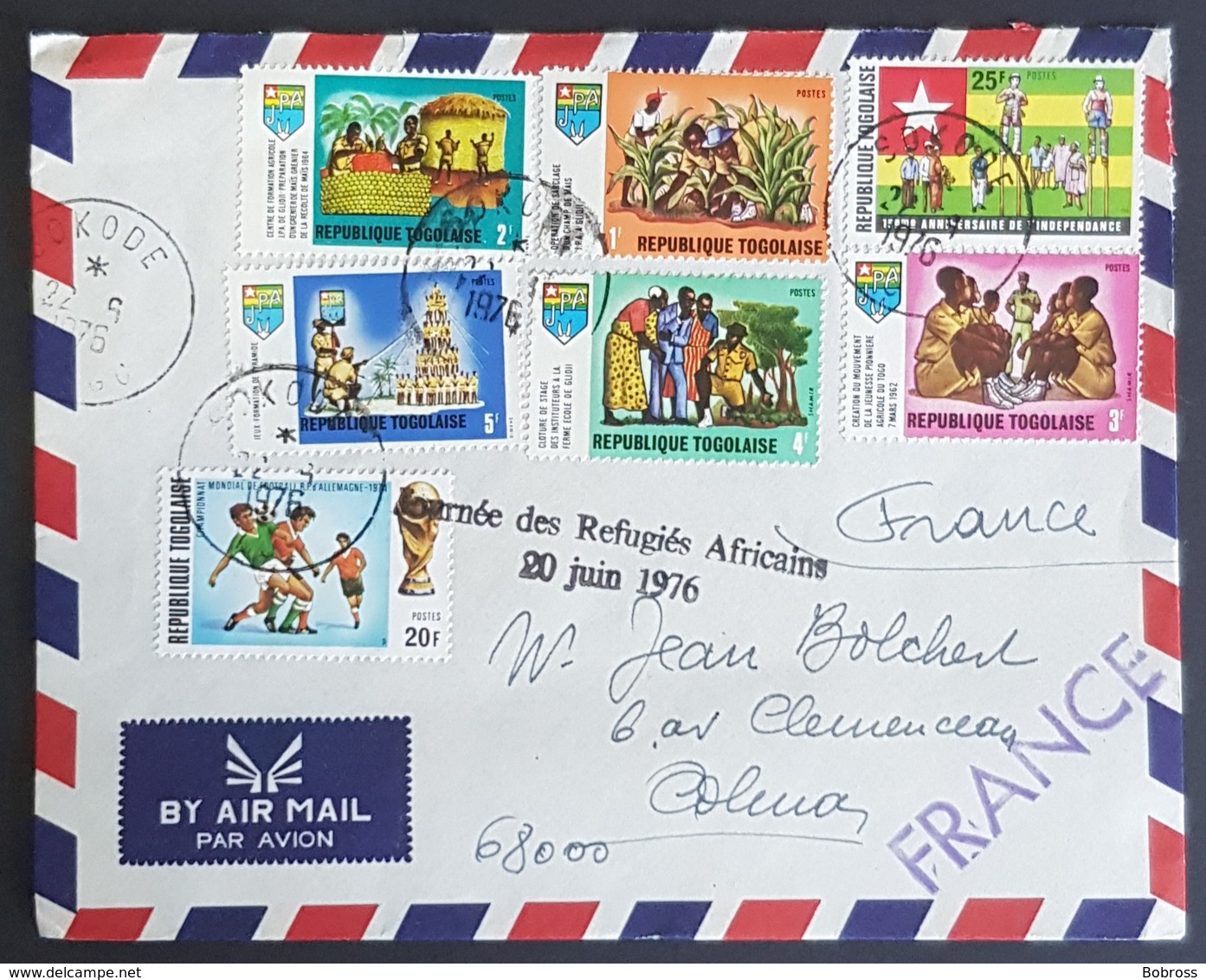 1976 Cover, Sokode Togo - Colmar France, Air Mail - Togo (1960-...)