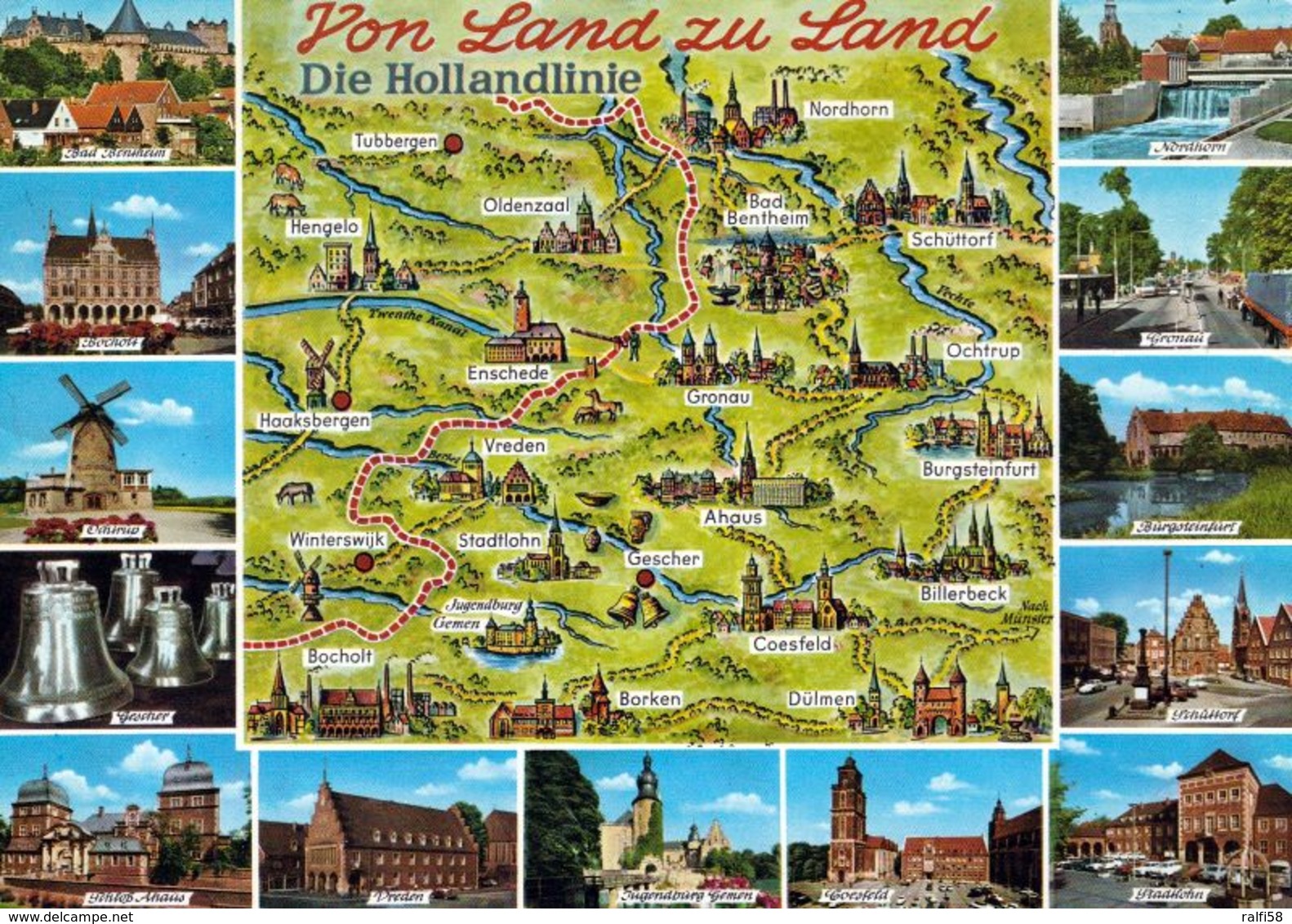 1 MAP Of Germany * 1 Ansichtskarte Mit Der Landkarte - Von Land Zu Land - Die Hollandlinie * - Landkarten