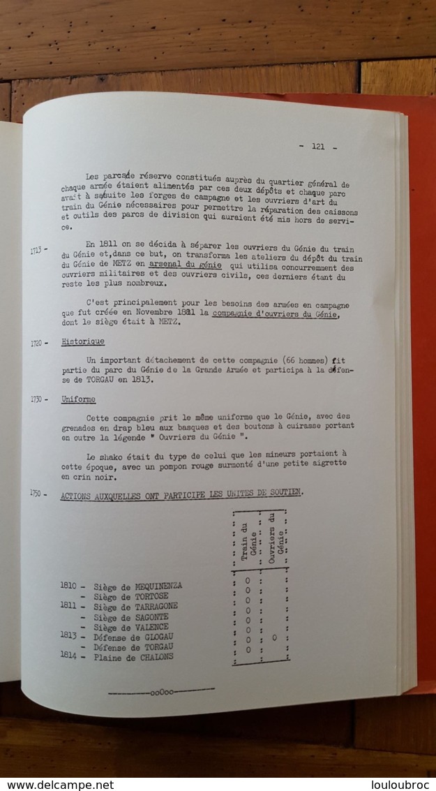 OUVRAGE SUR LE GENIE DEPUIS SA CREATION 2em  LIVRE  PAGES  53 A 121   TITRE 3  RELIE PAR PINCE ECRIT A LA MACHINE - Autres & Non Classés