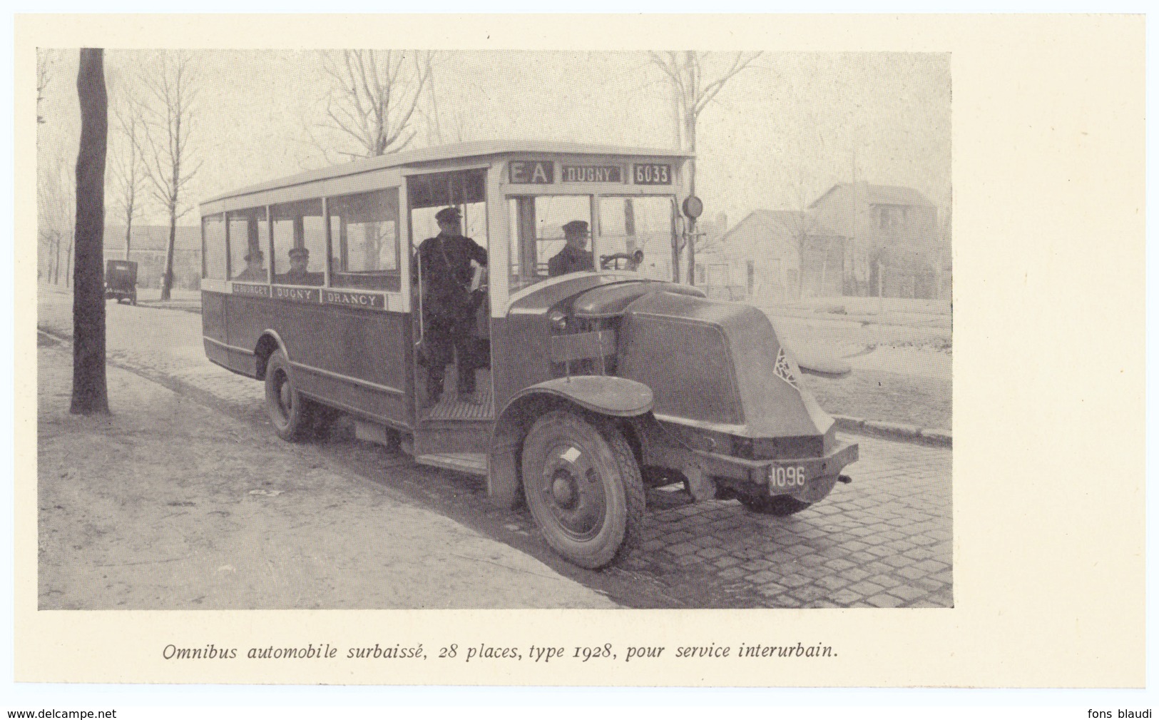 Vers 1935 - Iconographie - Dugny (Seine-Saint-Denis) - L'omnibus De La Ligne Le Bourget Dugny Drancy - FRANCO DE PORT - Non Classés