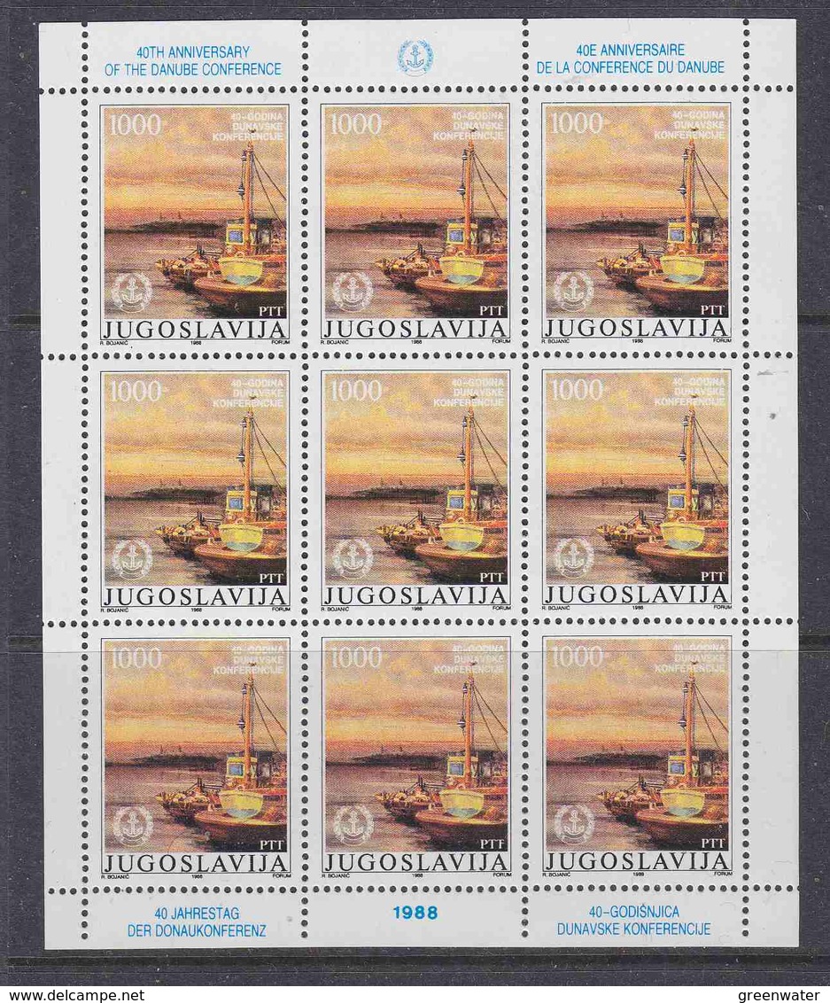 Yugoslavia 1988 Danube 1v Sheetlet ** Mnh (43097) - Blocks & Sheetlets