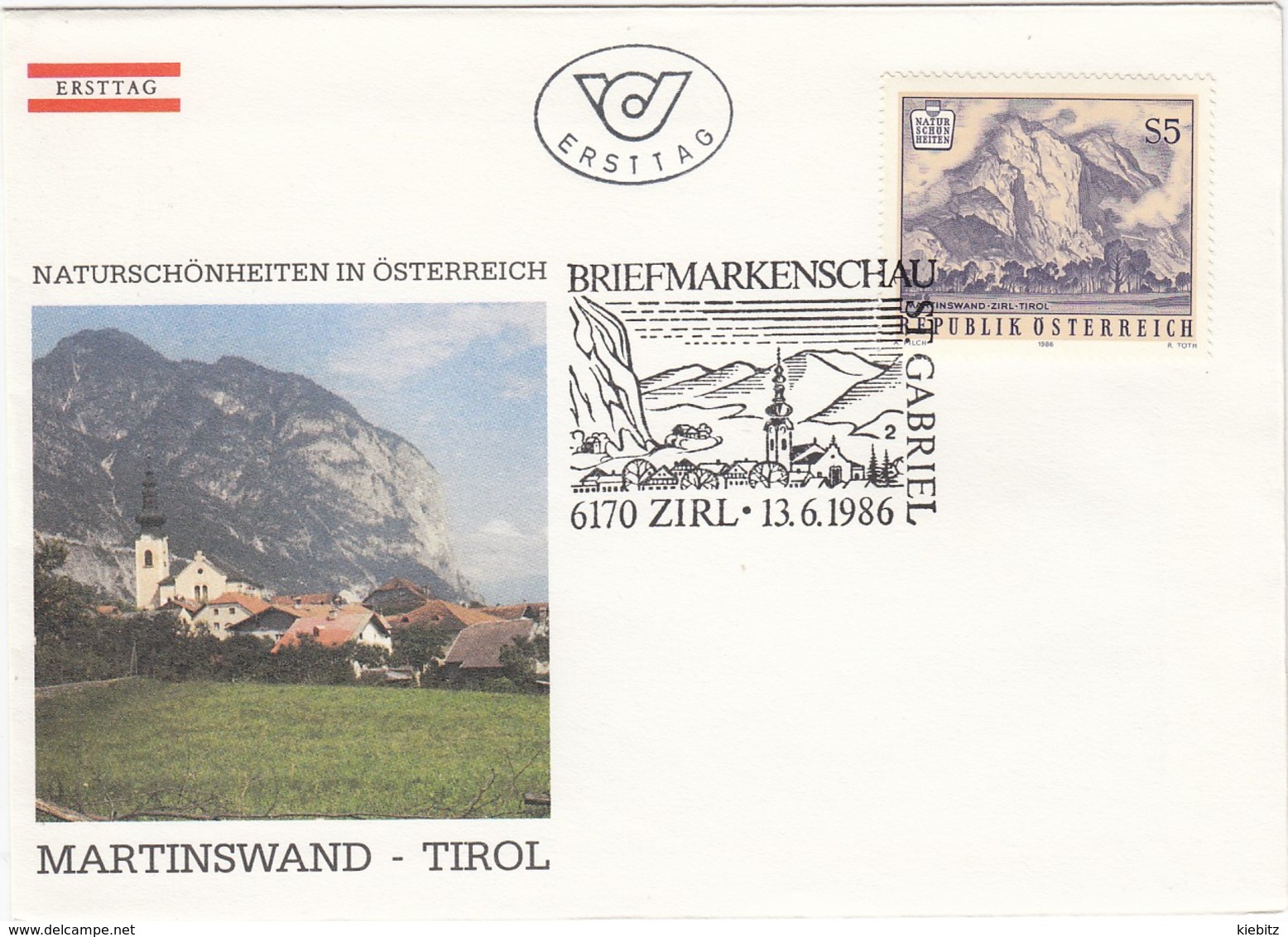 ÖSTERREICH 1986 - Naturschönheiten / Martinswand/Tirol - Sonderstempel FDC - Sonstige & Ohne Zuordnung