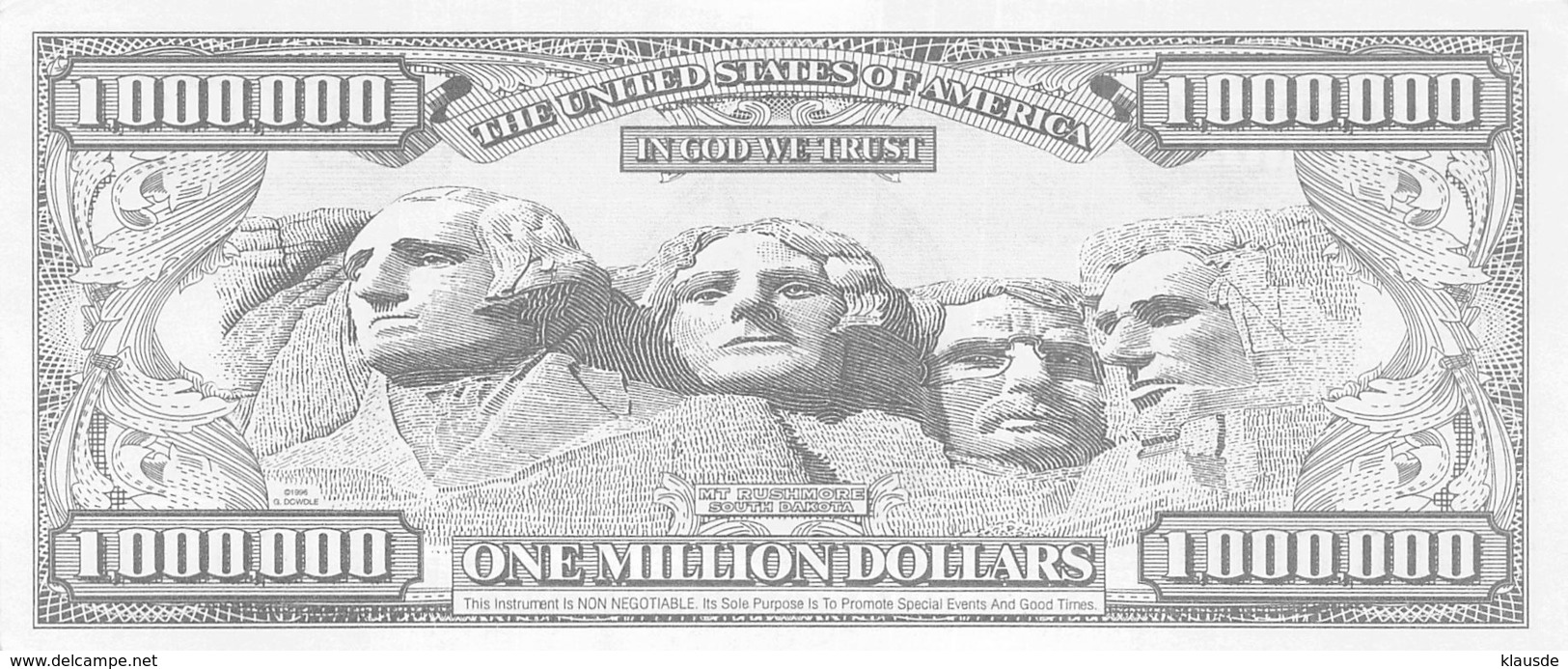 1 Mio Dollar Liberty / Fantasy Banknote UNC - Sonstige – Amerika