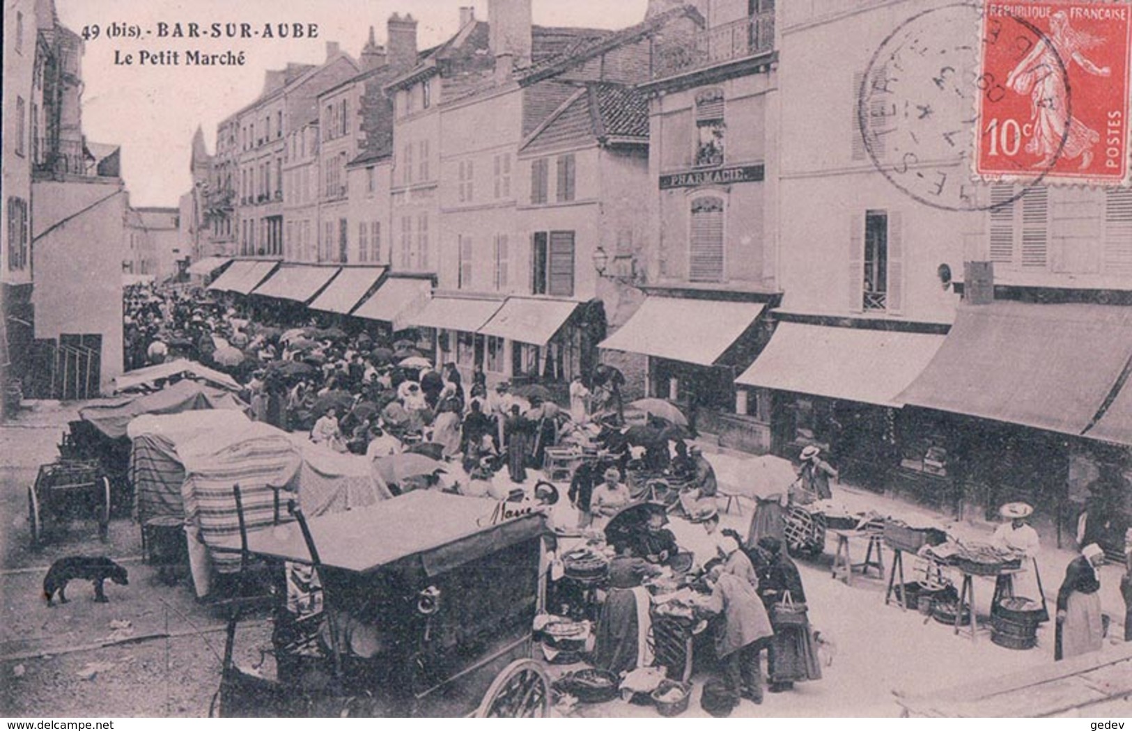 France 10, Bar Sur Aube, Le Petit Marché (11.3.1909) - Bar-sur-Aube