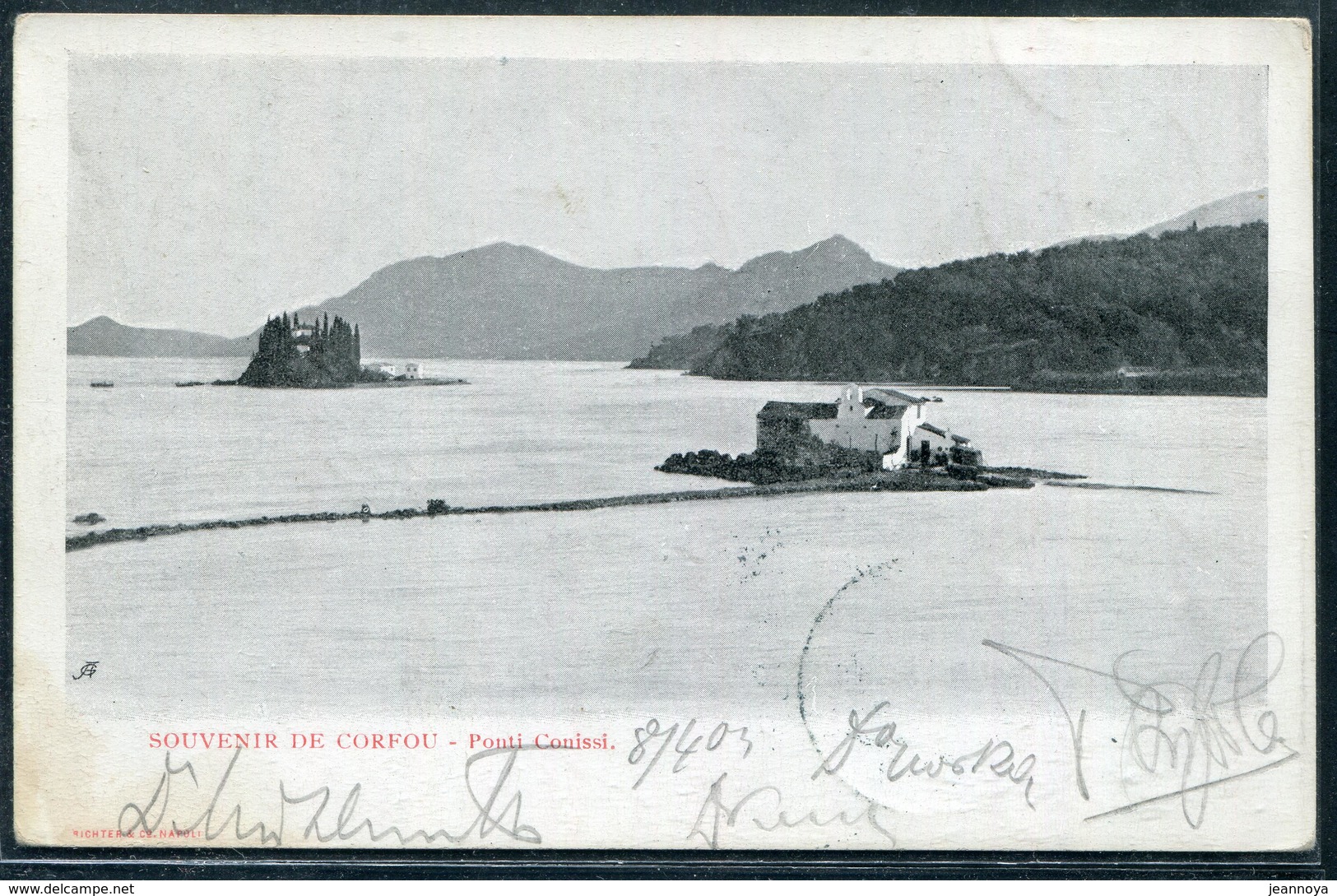 GRECE - N° 149 (2) / CP DE CORFOU LE 8/4/1903 POUR L'AUTRICHE - TB - Storia Postale