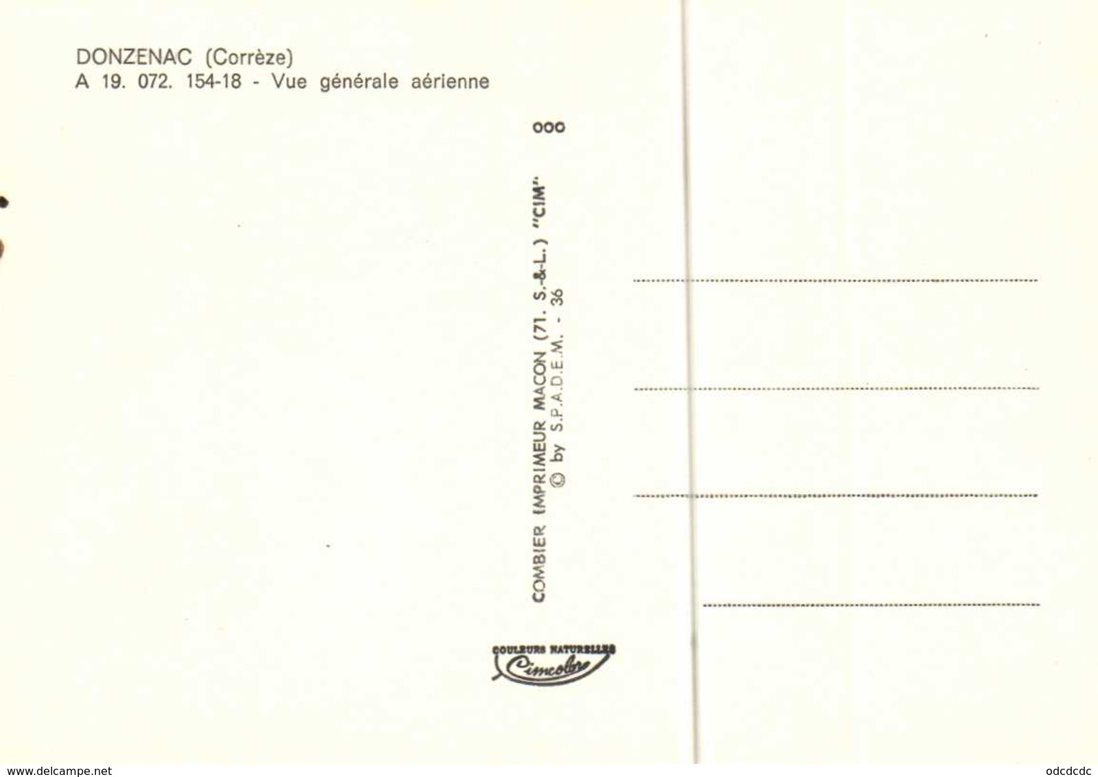CPSM Grand Format DONZENAC  ( Corrèze ) Vue Aérienne Colorisée  RV - Sonstige & Ohne Zuordnung