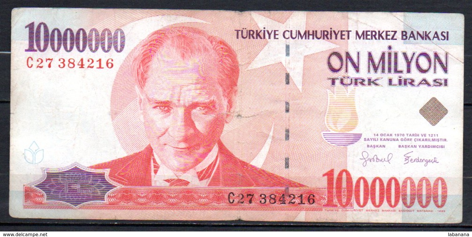 624-Turquie Billet De 10 000 000 De Lira 1999 C27 - Turquie