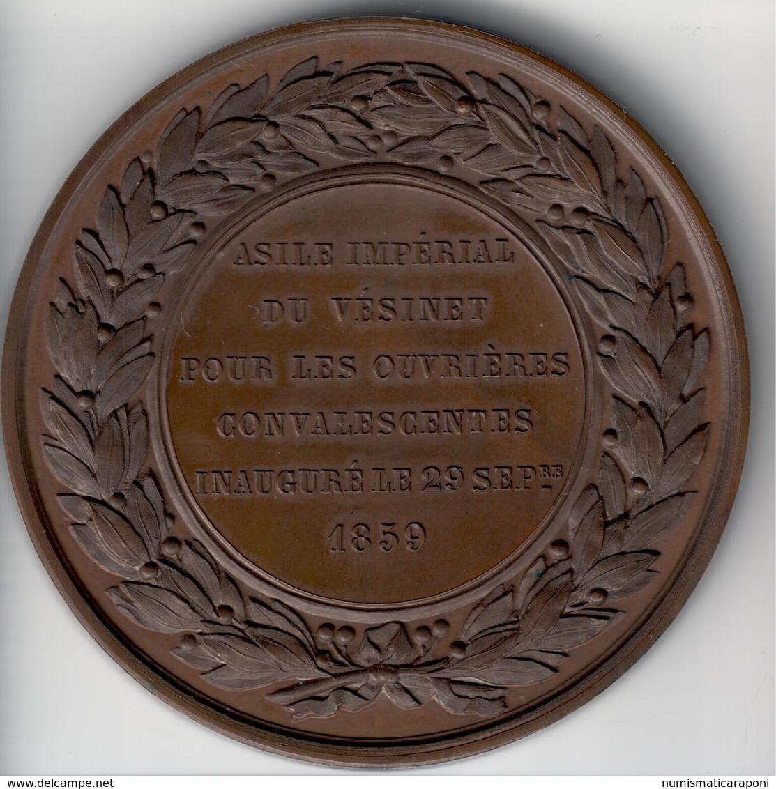 Napoleon III Empereur Medaille 1859 Asile Imperial Du Vesinet Inaugurè  29 September 1859  F. Chabaud Fdc Unc Astuccio - Monarchia / Nobiltà