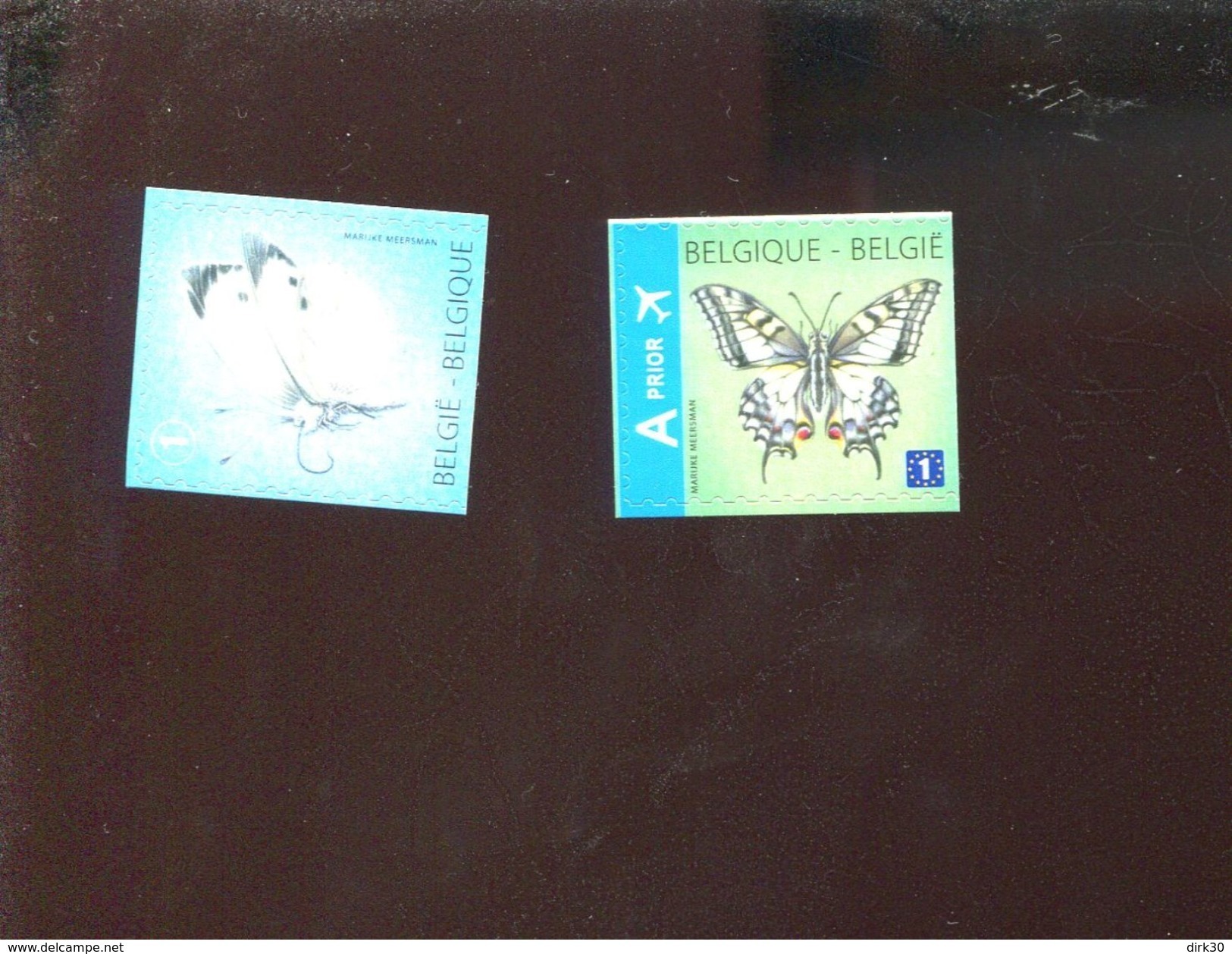 Belgie 4255/56 Butterflies 2012  MNH Onder Faciaal Sous Faciale Onder 4255a En Links Ongetand 4256 - Neufs