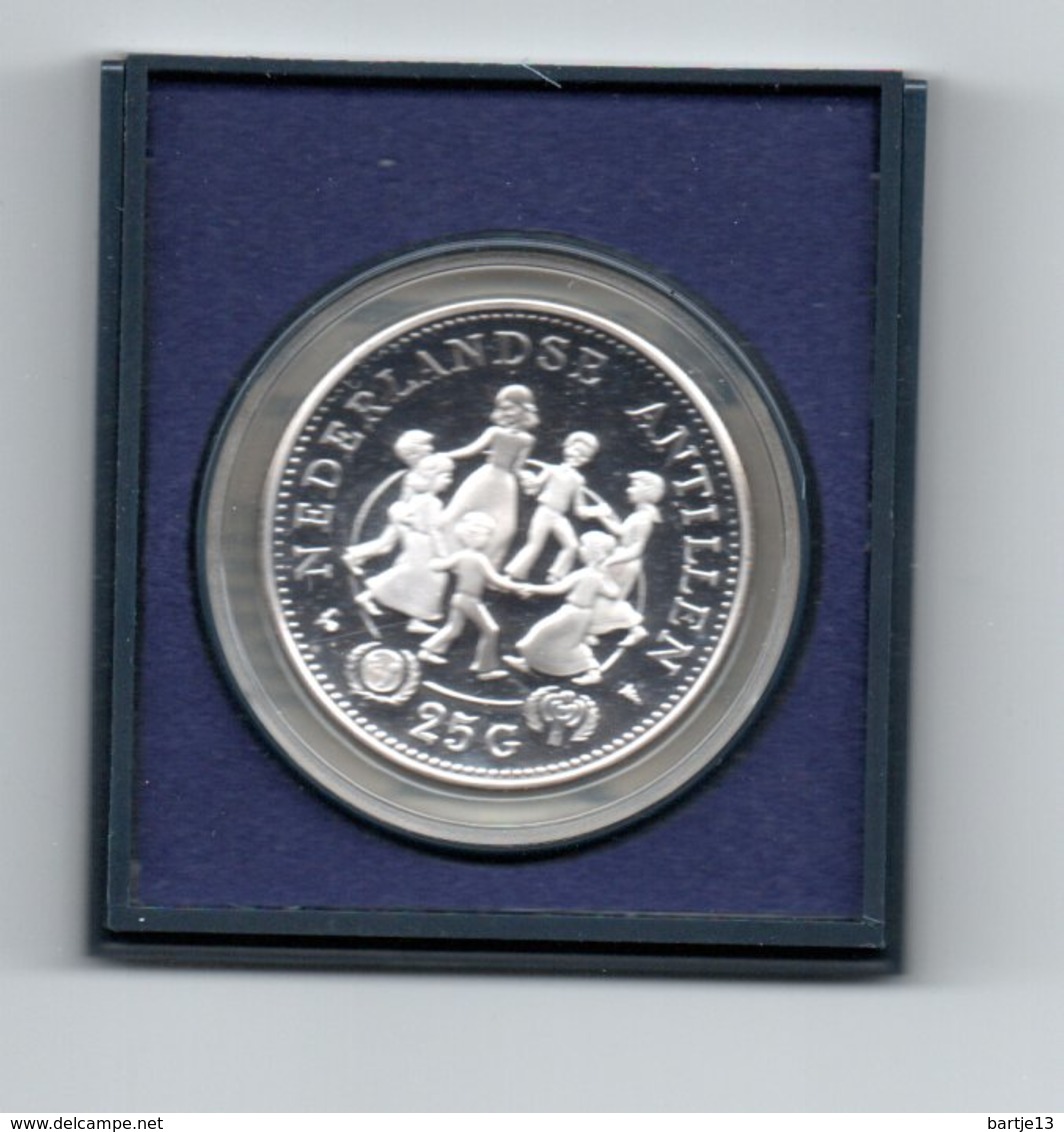 NEDERLANDSE ANTILLEN 25 GULDEN 1979 ZILVER PROOF JAAR VAN HET KIND - Netherlands Antilles