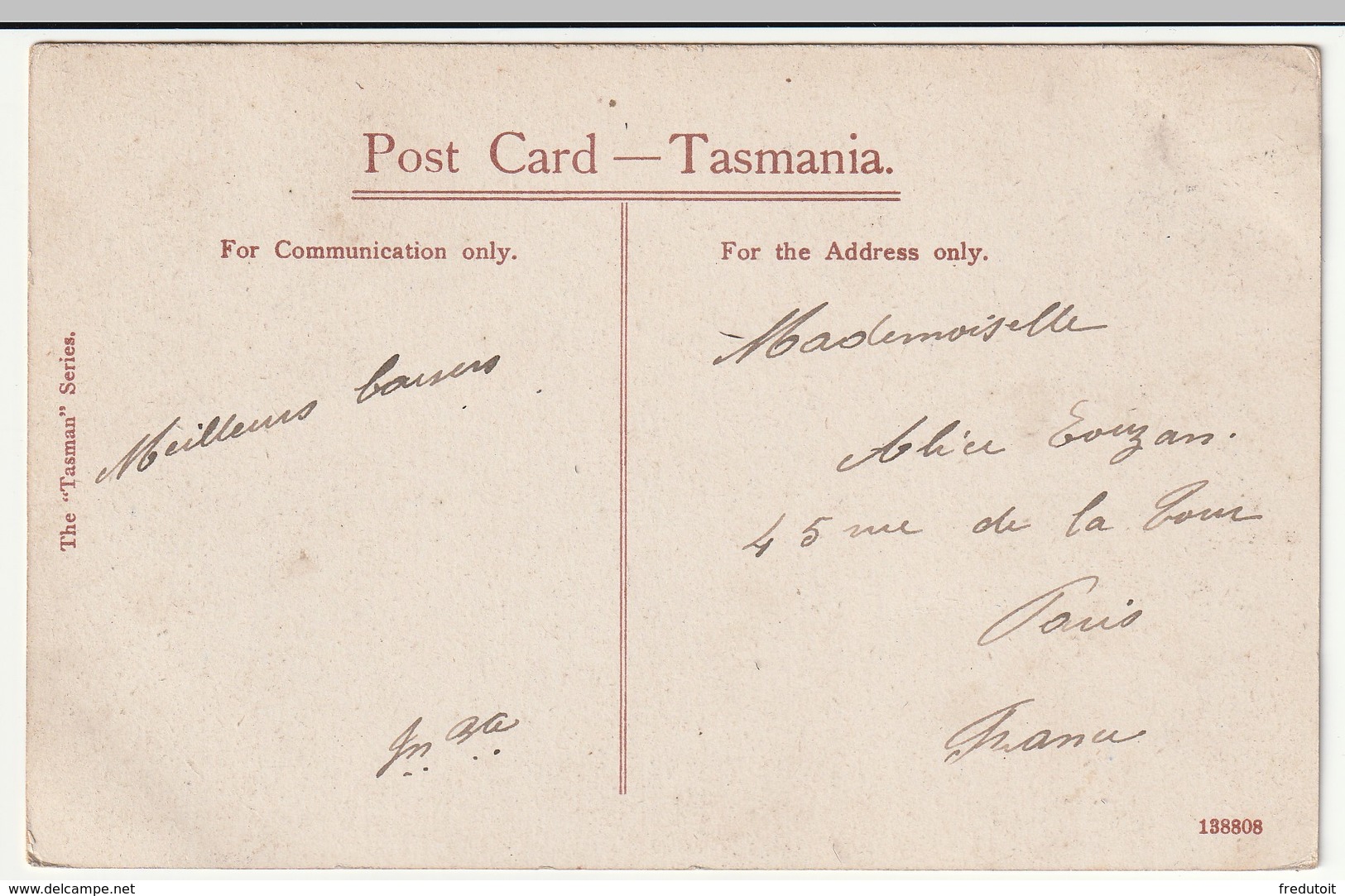 TASMANIE - CARTE POSTALE  - - Storia Postale