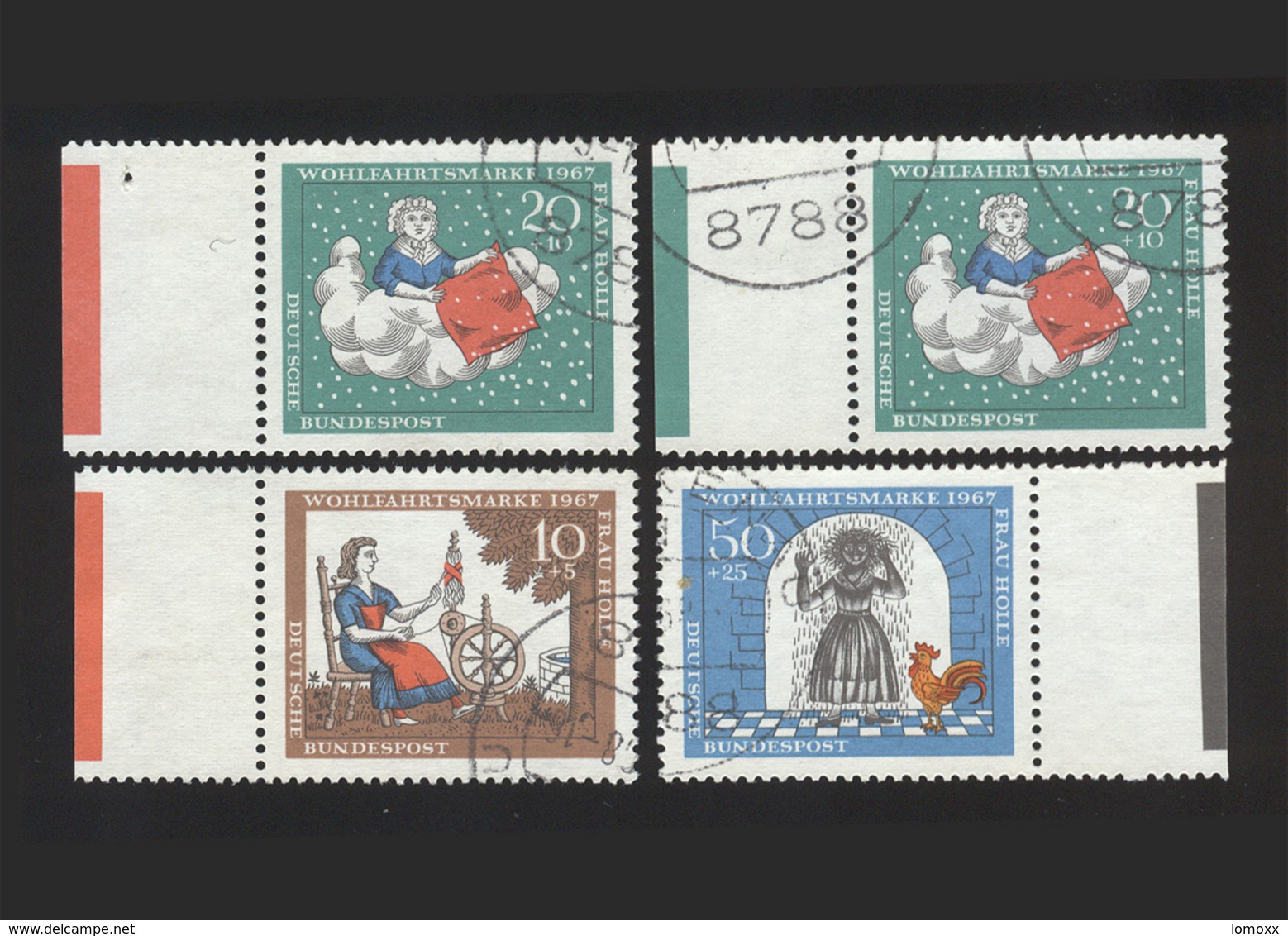 BRD 1967, Michel-Nr. 538 / 2 X 539 / 541, Wohlfahrt 1967, Jeweils Bogenrand Mit Farbbalken, Gestempelt, Siehe Foto - Gebraucht