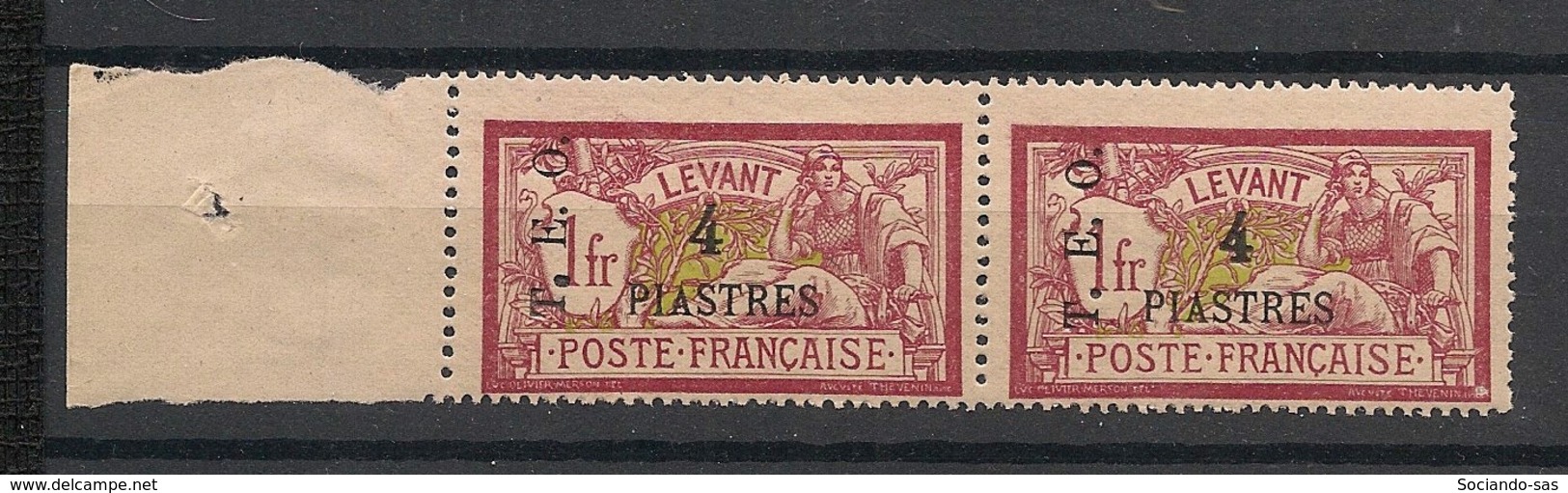 Syrie - 1919 - N°Yv. 18 - Merson 4pi Sur 1fr - VARIETE Gros Points Tenant à Normal - Neuf Luxe ** / MNH - Unused Stamps