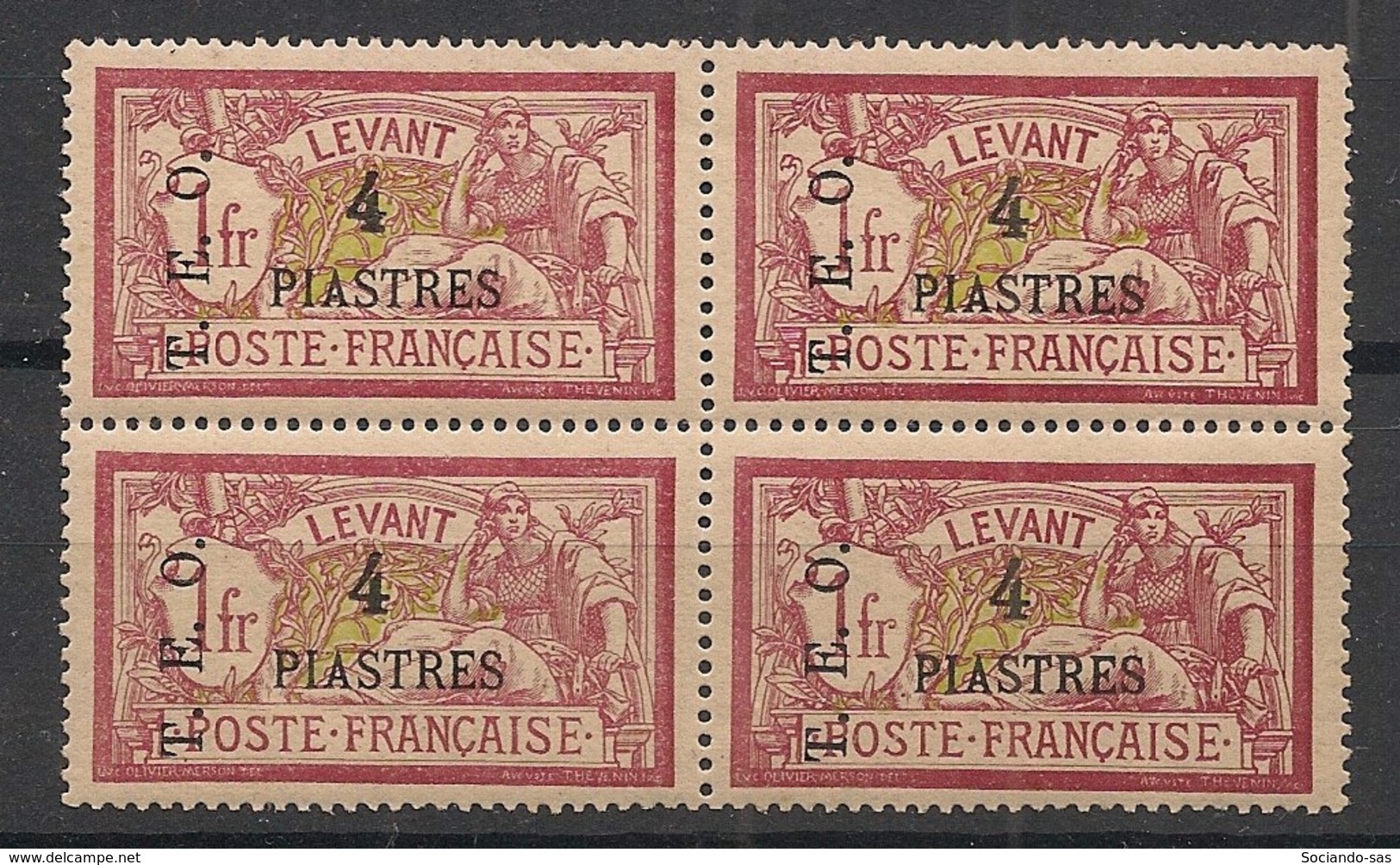 Syrie - 1919 - N°Yv. 18 - Merson 4pi Sur 1fr - Bloc De 4 - Neuf Luxe ** / MNH / Postfrisch - Unused Stamps