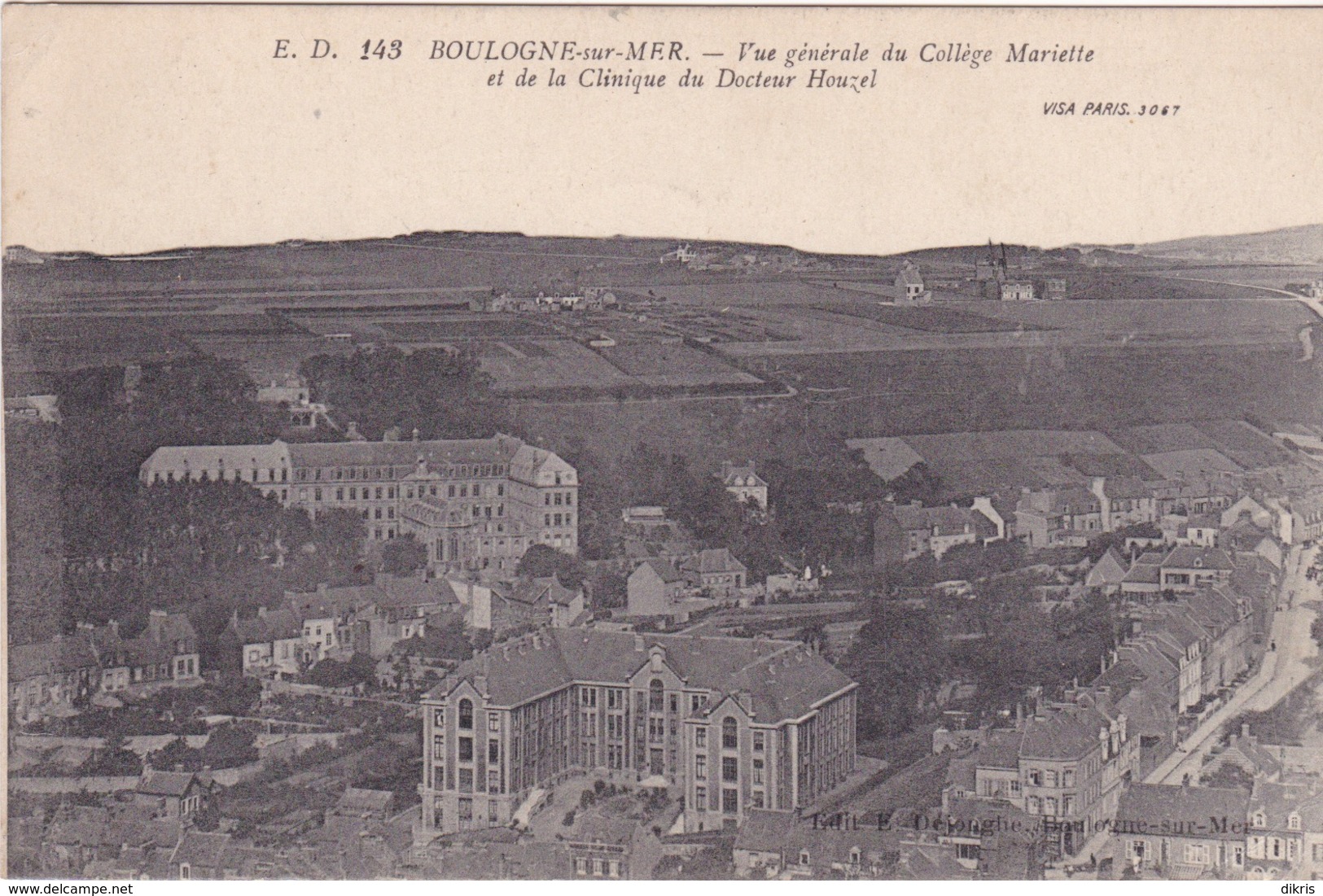 62-BOULOGNE-SUR-MER- VUE GÉNÉRALE DU COLLÈGE MARIETTE ET DE LA CLINIQUE DU DOCTEUR HOUZEL - Boulogne Sur Mer