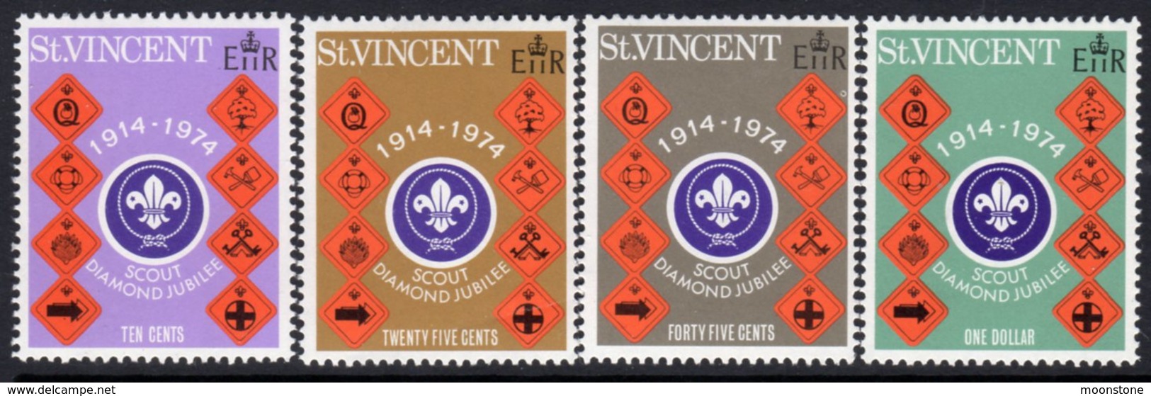 St. Vincent 1974 Scouts Diamond Jubilee Set Of 4, MNH, SG 399/402 - St.Vincent (...-1979)