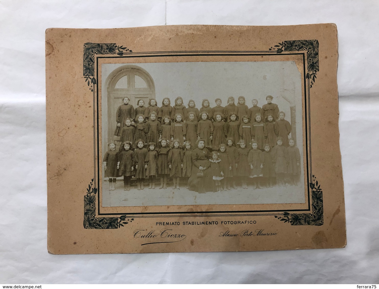 CDV FOTO DI GRUPPO SCUOLA CLASSE BAMBINI TULLIO TIOZZO ALASSIO PORTO MAURIZIO - Antiche (ante 1900)