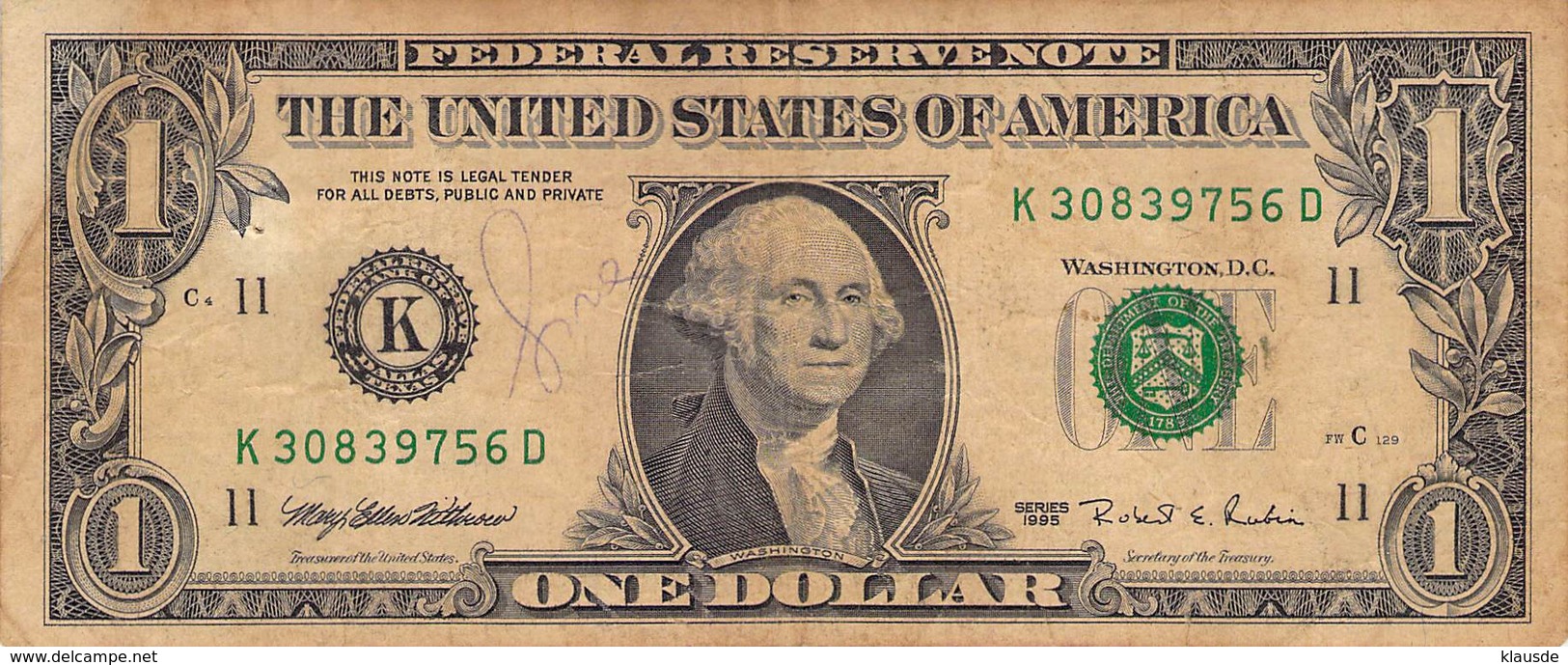 One Dollar USA AU/EF (II) - Billets De La Federal Reserve (1928-...)