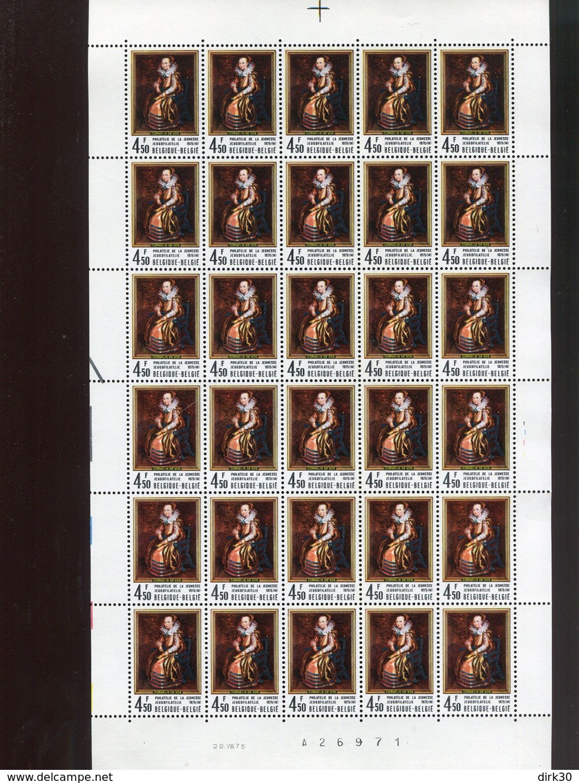 Belgie 1975 1779 Jeugdfilatelie Painting Cornelis De Vos Vekemans Luppi Full Sheet MNH Plaatnummer 1 - Non Classés