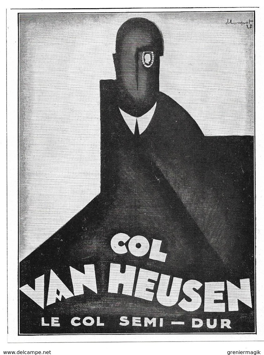 1928 Col Van Heusen Illustrateur Charles Loupot - (Dessin Art-déco-Col De Chemise R. Gravereaux Rue Des Jeûneurs Paris) - Publicidad