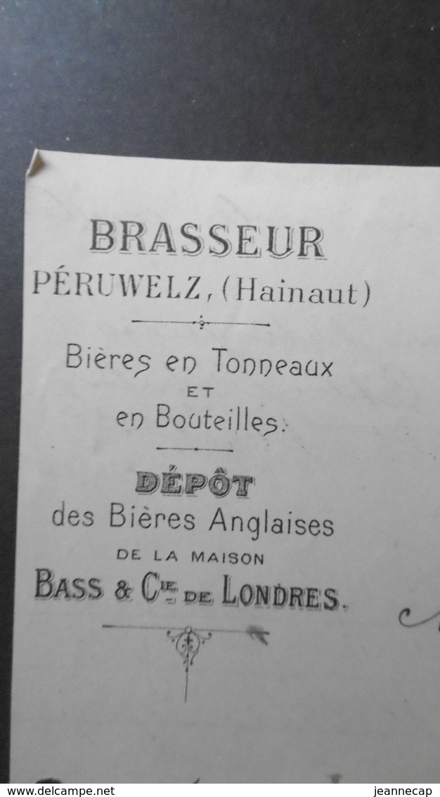 Brasserie François PETIT DESTREBECQ, Peruwelz 26 Octobre 1901. Signé. Bières Bass (Anglaises) - 1900 – 1949