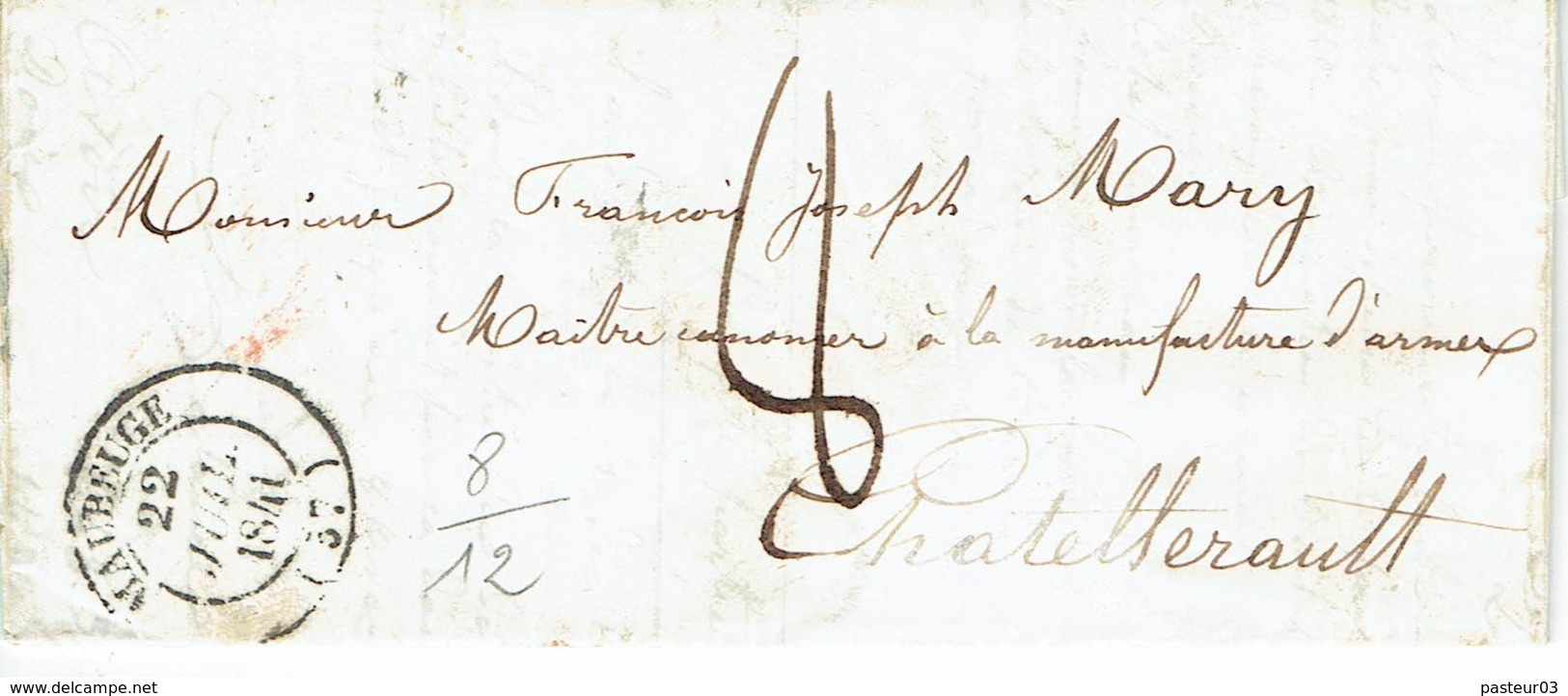 Maubeuge 57 Cachet Type 14 Du 22-7-1841 Pour Chatellerault - 1801-1848: Précurseurs XIX