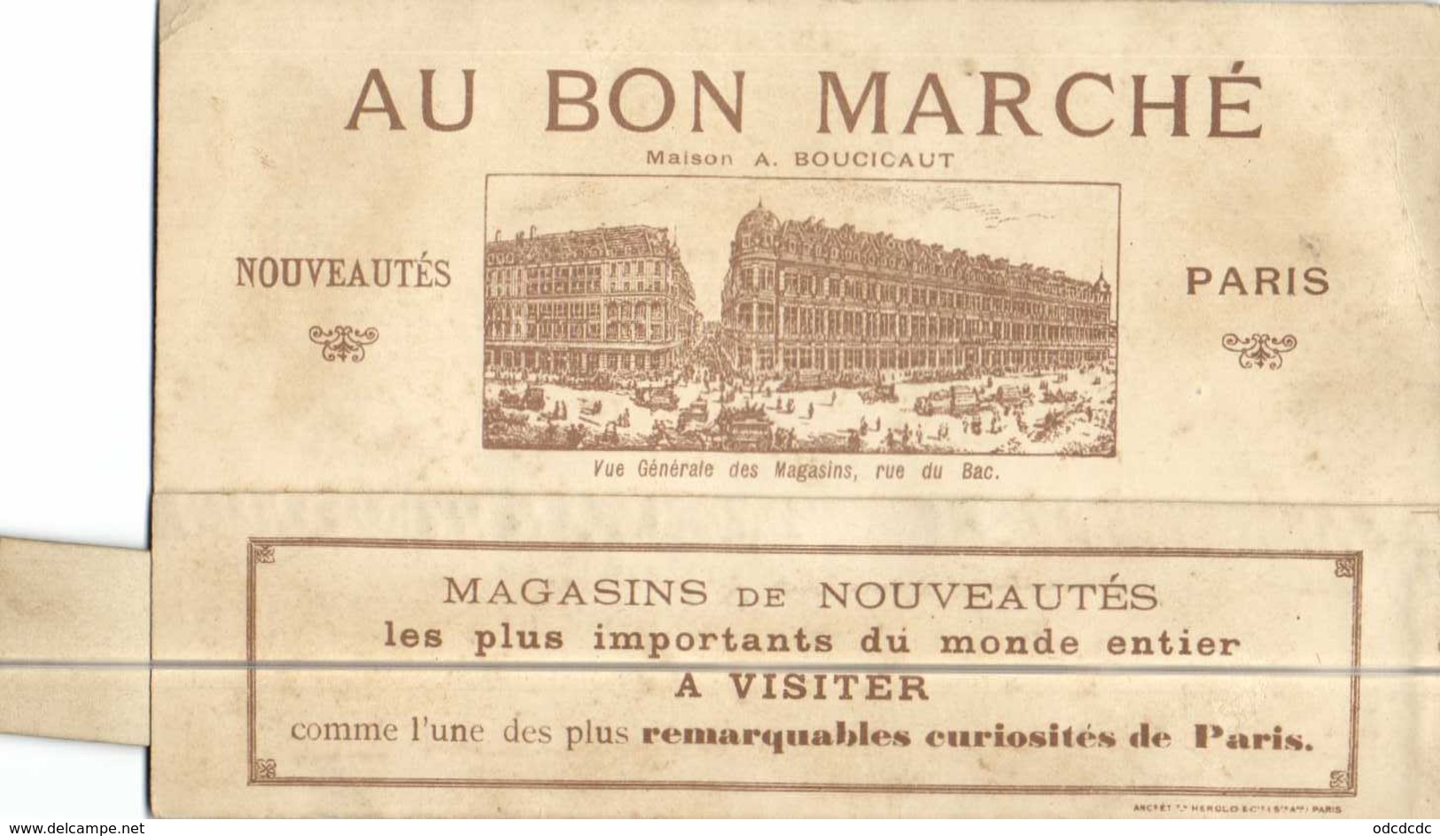 Carte à Syteme AU BON MARCHE Voiture Policier  2 VuesRV Au Bon Marché Paris Maison A Boucicaut - Cartoline Con Meccanismi