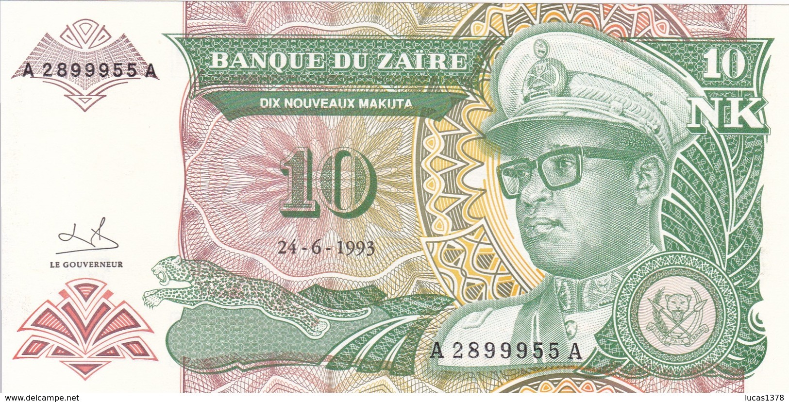 10 ZAIRES 1993 / NEUF - Zaïre