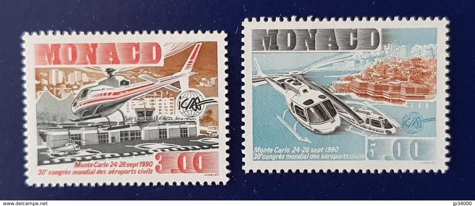 MONACO Helicoptere. Yvert N°1736/7 ** MNH - Hélicoptères