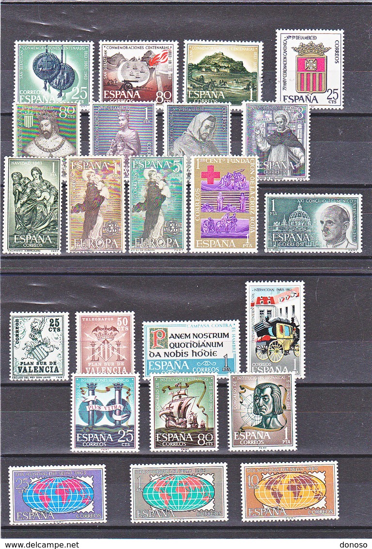 ESPAGNE 1963 Yvert 1148-1149 +  1171-1178 +  1185-1194 + 1203-1205 NEUF** MNH - Neufs