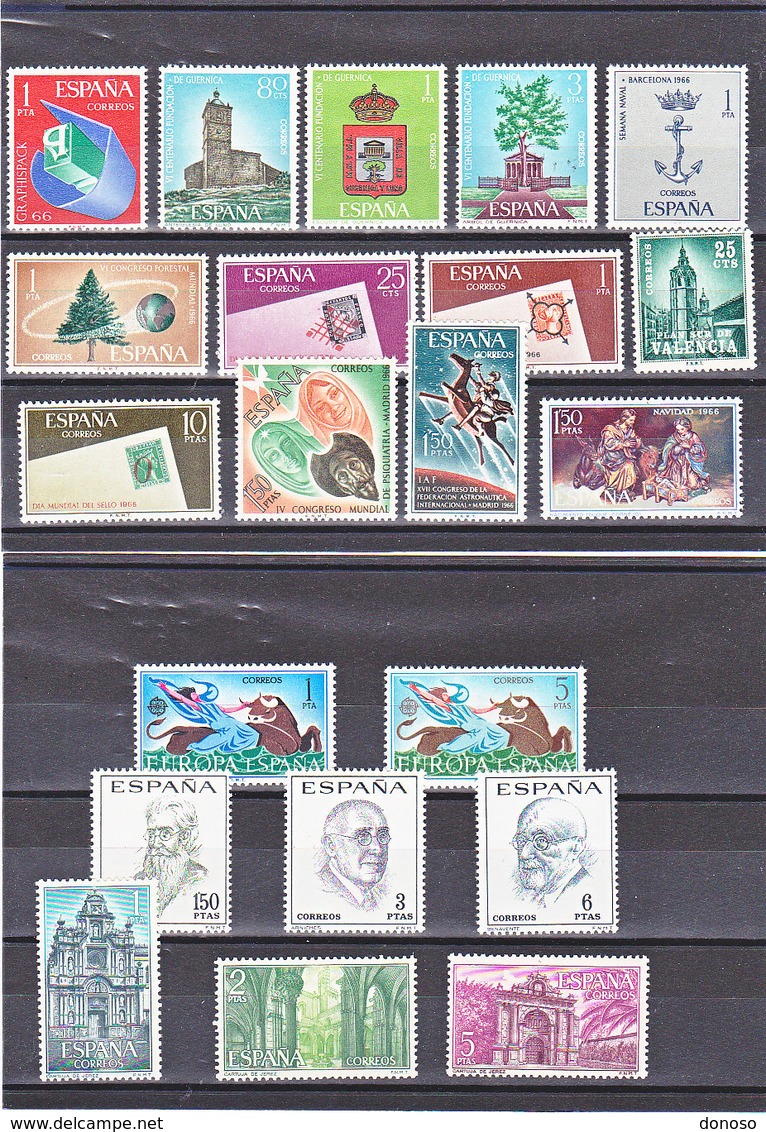 ESPAGNE 1966  Yvert 1366 + 1377-1379 + 1385-1389 + 1401-1404 + 1418-1425 NEUF** MNH - Neufs