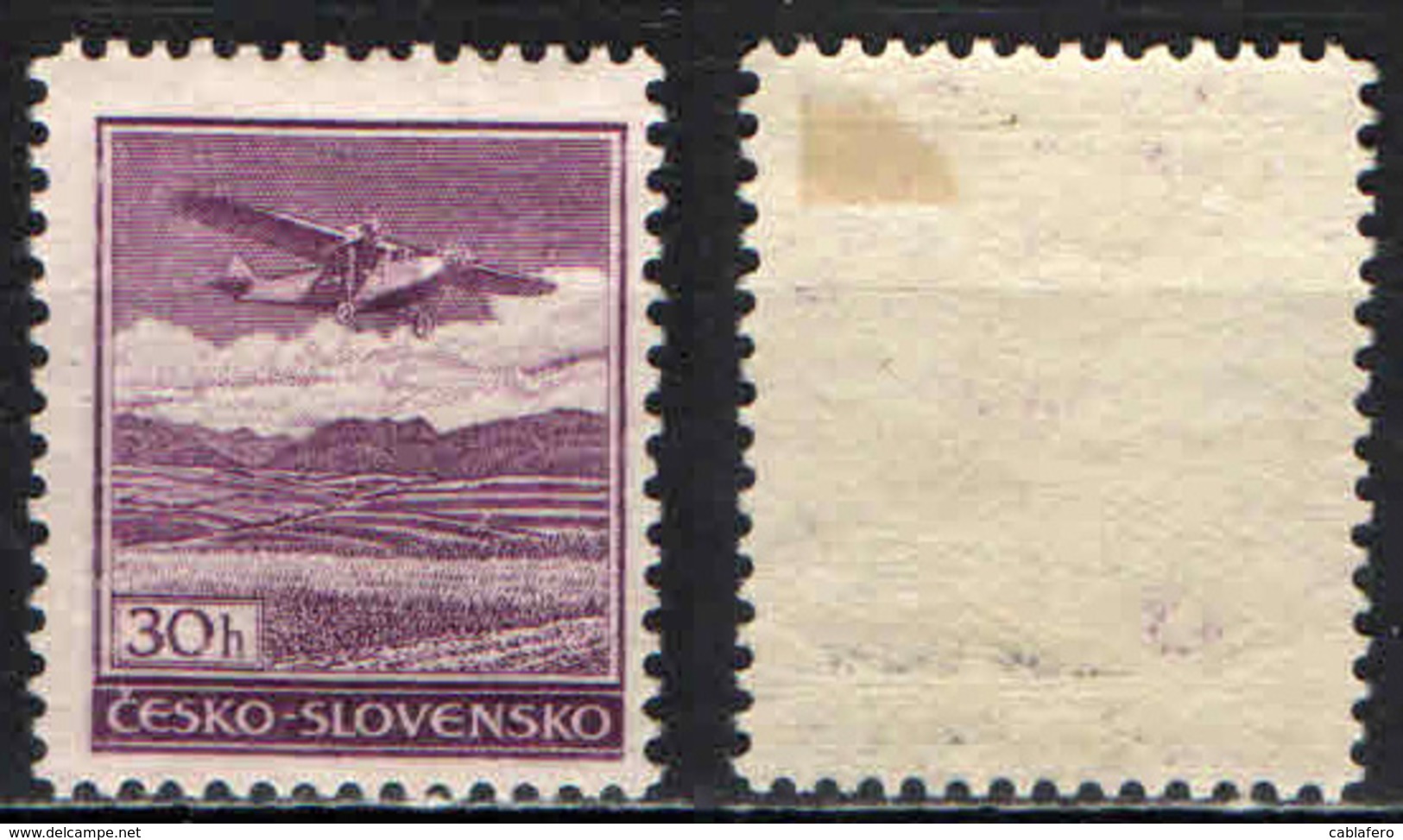 CECOSLOVACCHIA - 1930 - AEREO IN VOLO - MH - Posta Aerea