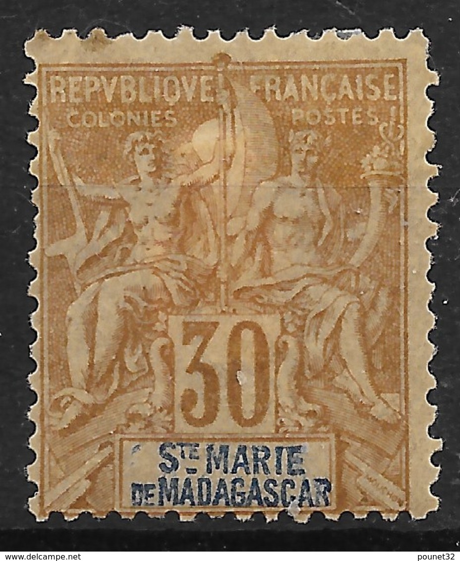 STE MARIE DE MADAGASCAR TYPE GROUPE 30c BRUN NEUF * GOMME AVEC CHARNIERE COTE 20 € - Unused Stamps